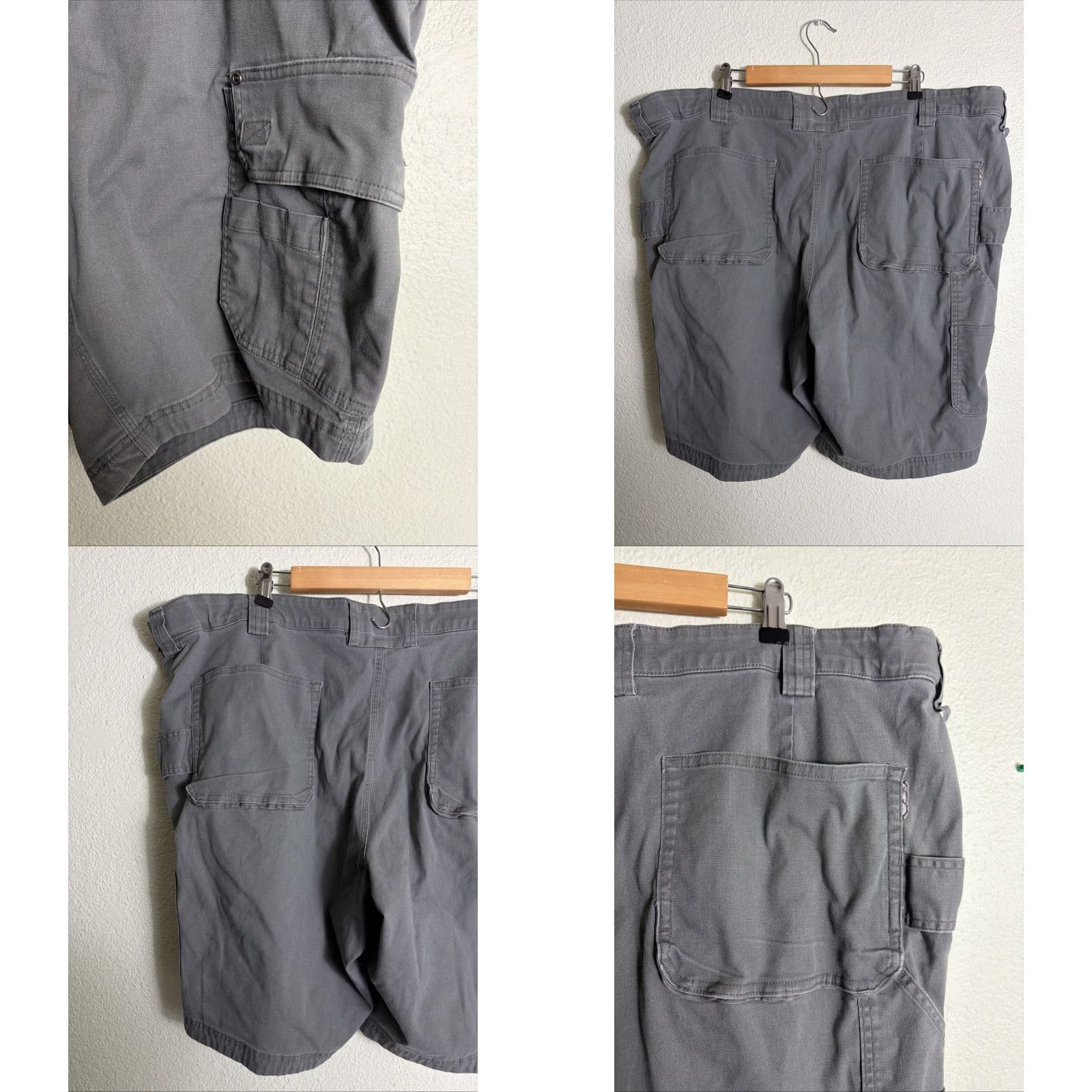 Vintage DULUTH Cargo Shorts Mens 48 Gray Workwear Inseam 11 in Flat Front Flex Firehose Coolmax Utility Cargo Shorts Size US 32 / EU 48 - 8 Thumbnail
