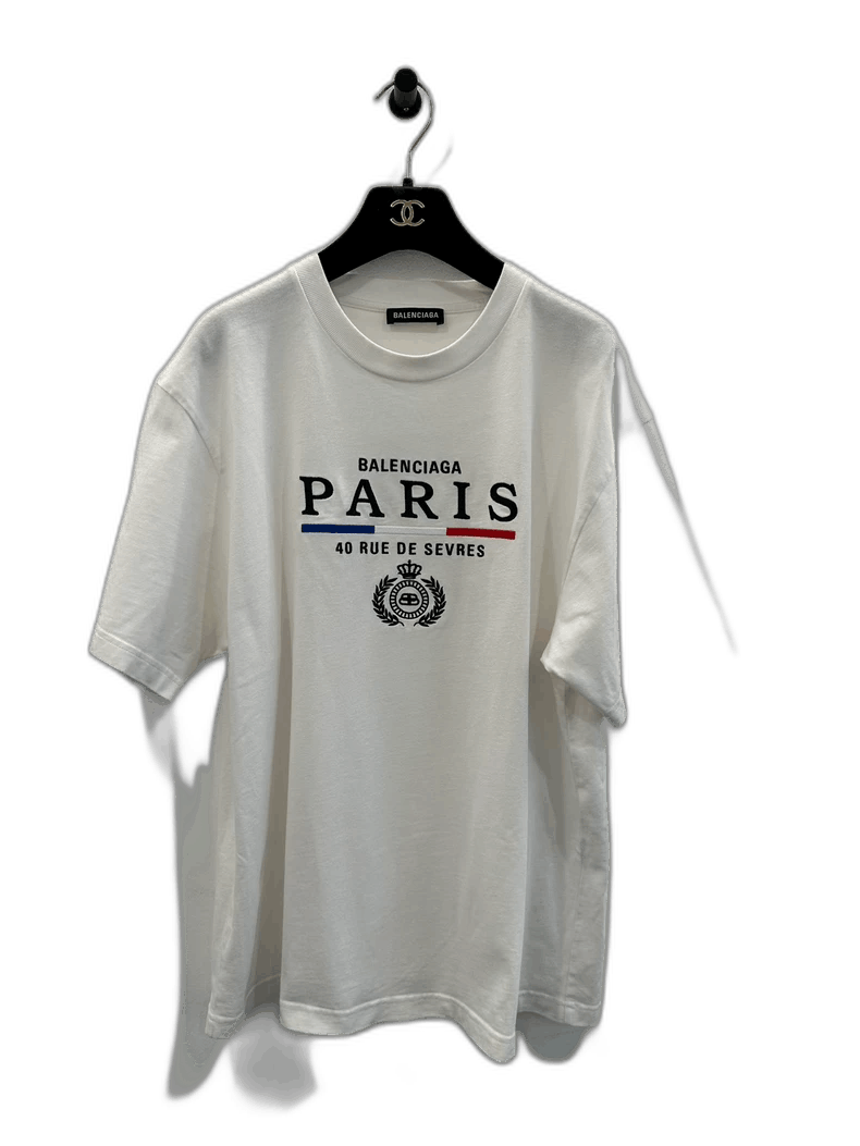 Balenciaga balenciaga paris white short sleeve Size US M / EU 48-50 / 2 - 1 Thumbnail