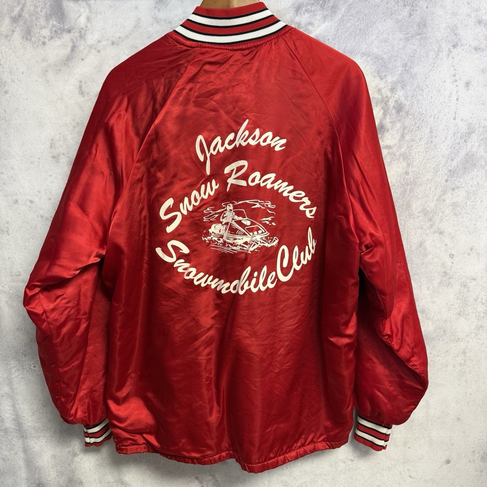 Vintage Vintage 80s Snowmobile Club Jacket Mens XL Red Satin Bomber Size US XL / EU 56 / 4 - 1 Thumbnail