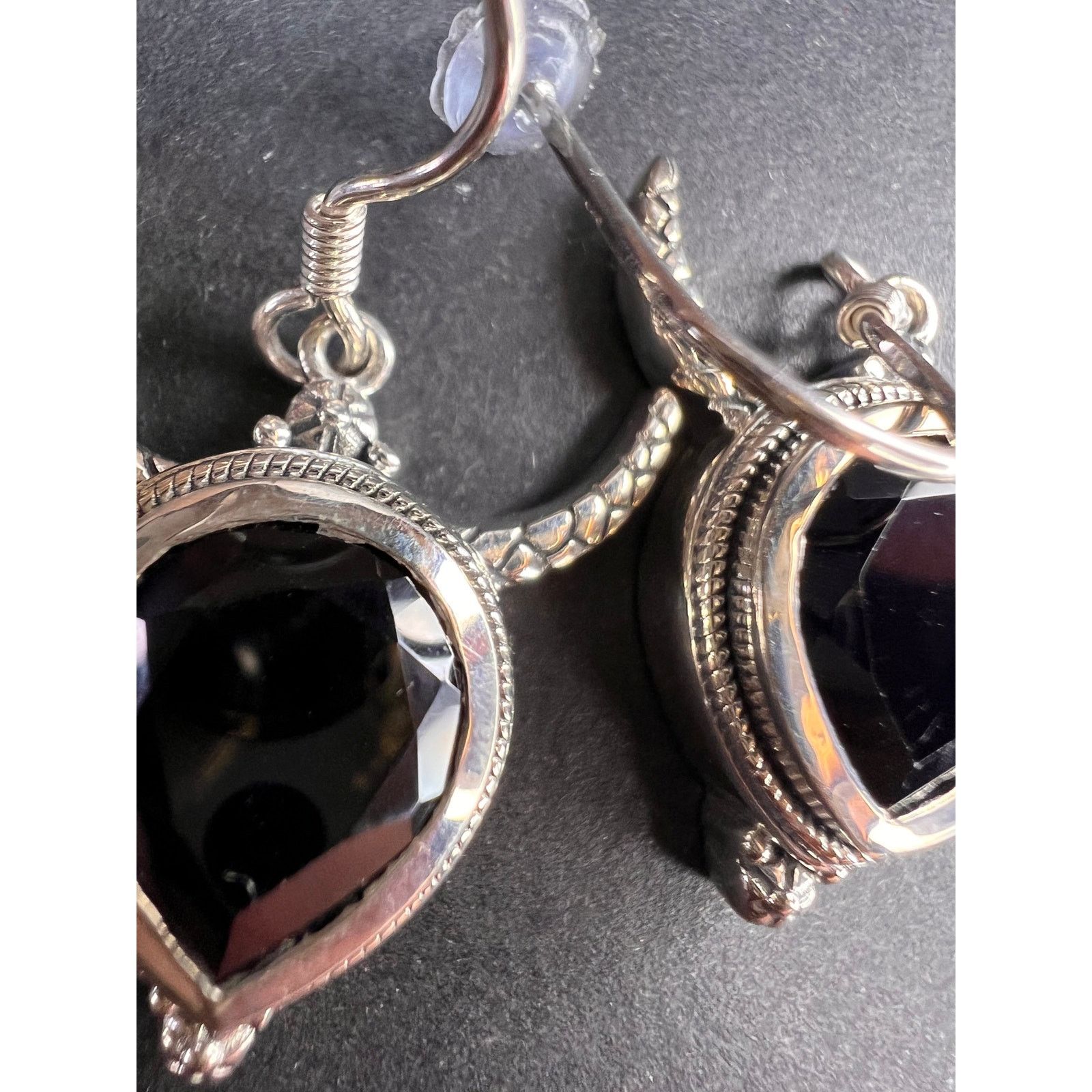 Other NEW black spinel bull head sterling silver earrings Size ONE SIZE - 3 Thumbnail