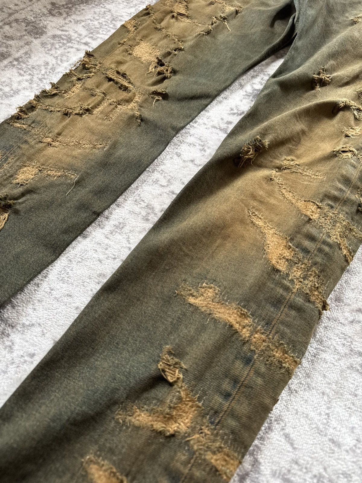 Diesel Black Gold F/W 2015 Diesel Black Gold Distressed Mud Wash Stacked Jeans Size US 34 / EU 50 - 6 Thumbnail