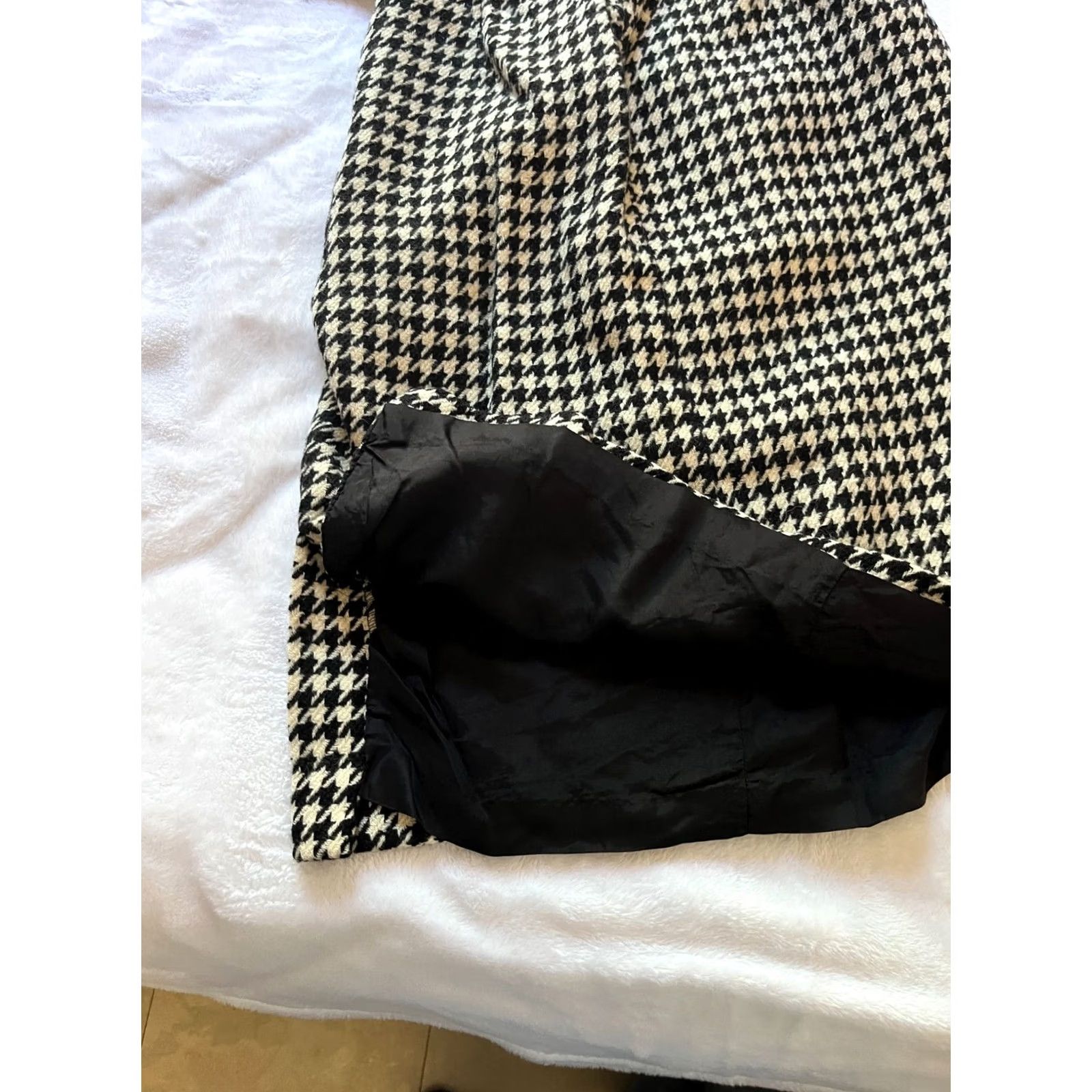 Jones New York Jones New York Womens Houndstooth Wool Pencil Skirt Size 6 Black White Career Size 28" / US 6 / IT 42 - 7 Thumbnail