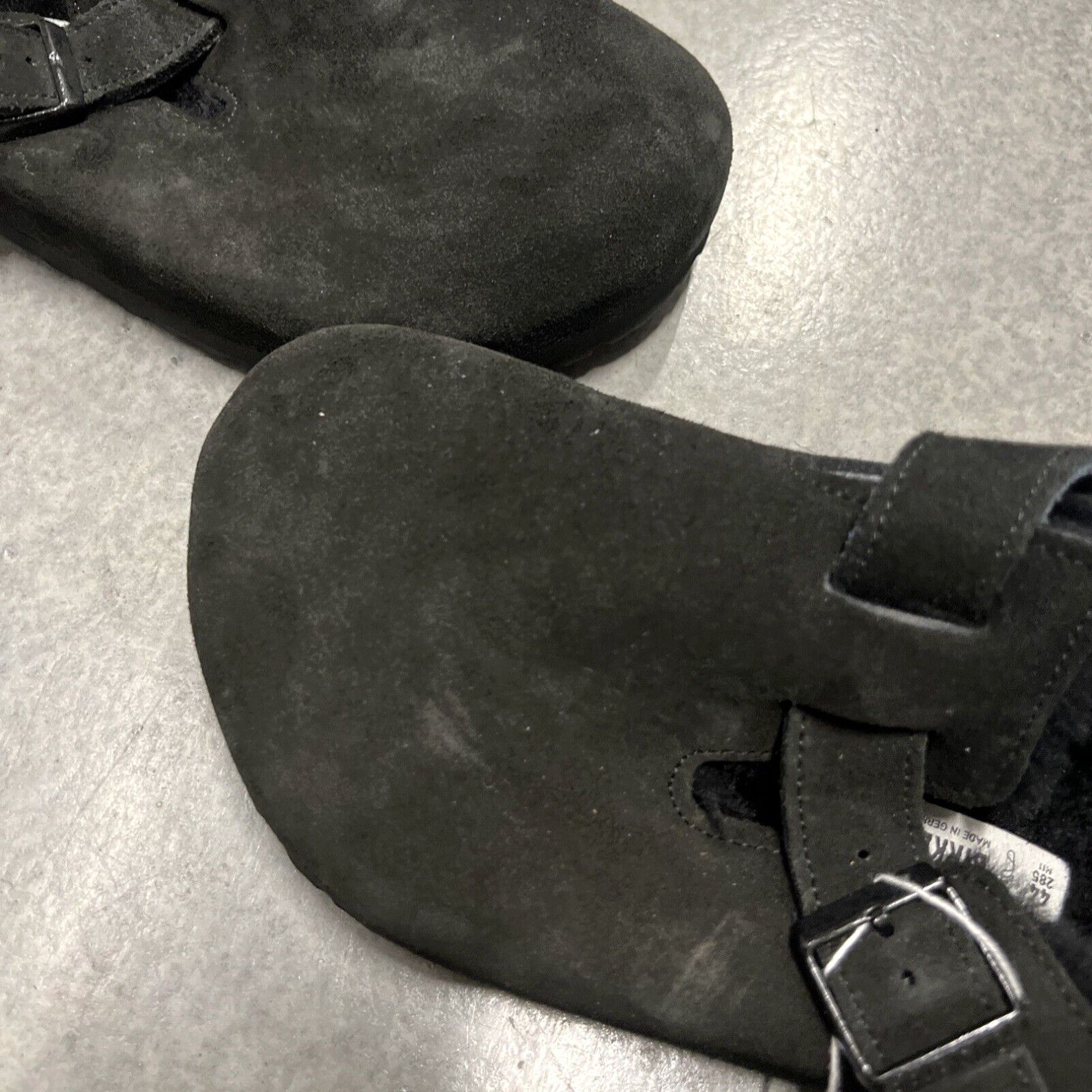 Birkenstock Birkenstock Men’s New Boston Shearling Black Suede Leather Sz 11 EU 44 Size US 11 / IT 41 - 3 Thumbnail