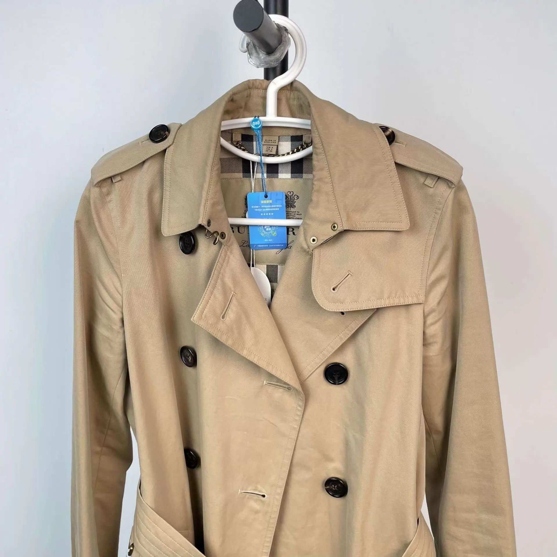 Burberry Burberry 34 Khaki Cotton Trench Coat 95 New Size XXS / US 00 / IT 34 - 3 Thumbnail