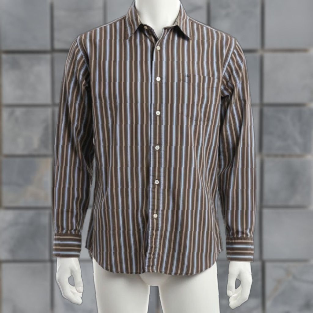 Eddie Bauer VINTAGE Eddie Bauer Button-Up Shirt Mens XL Striped Brown Blue 100% Cotton Regular Size US XL / EU 56 / 4 - 1 Thumbnail