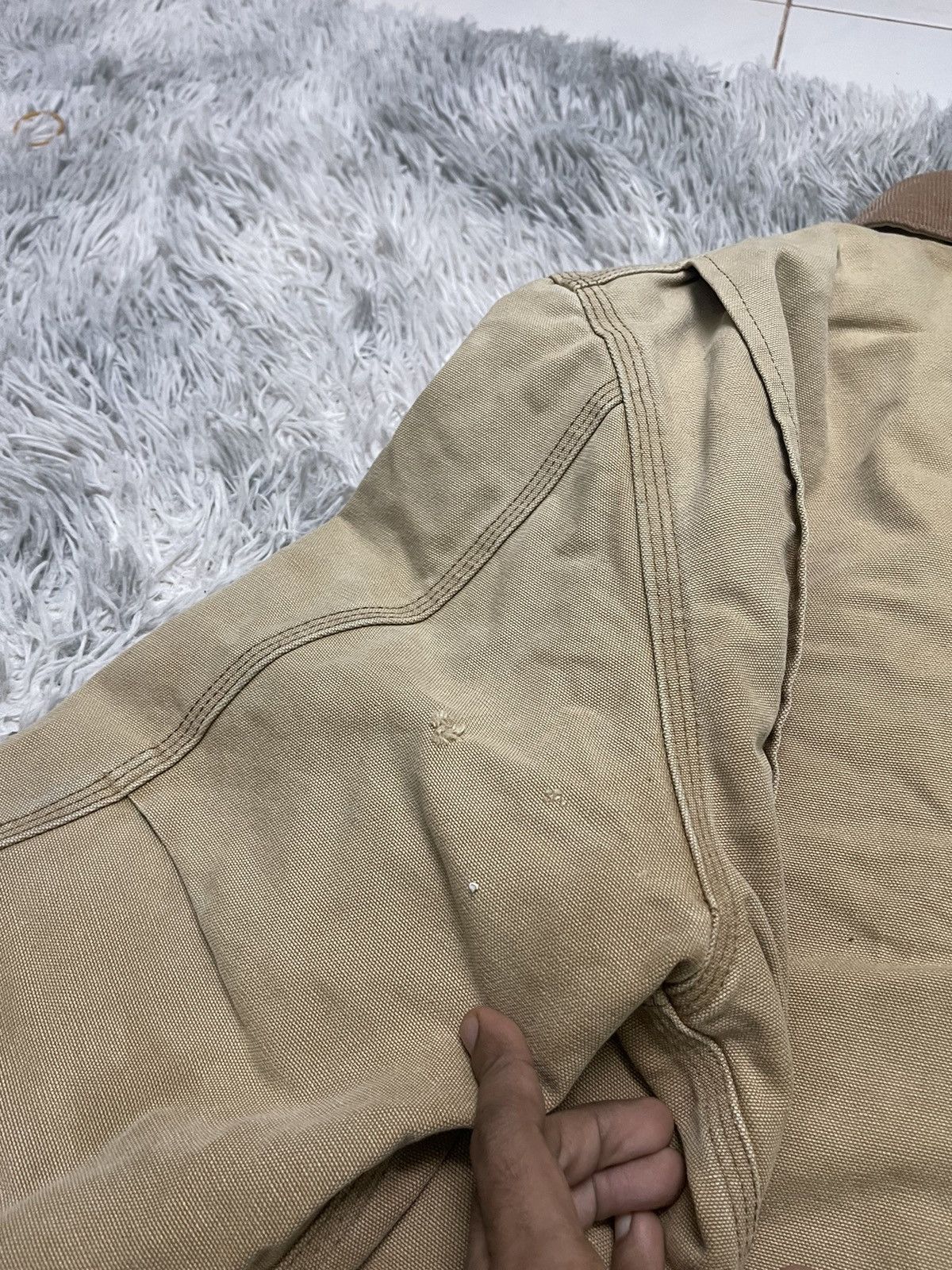 Carhartt VINTAGE CARHARTT KHAKI NICELY FADED QUILTED LINEN RARE Size US L / EU 52-54 / 3 - 17 Thumbnail