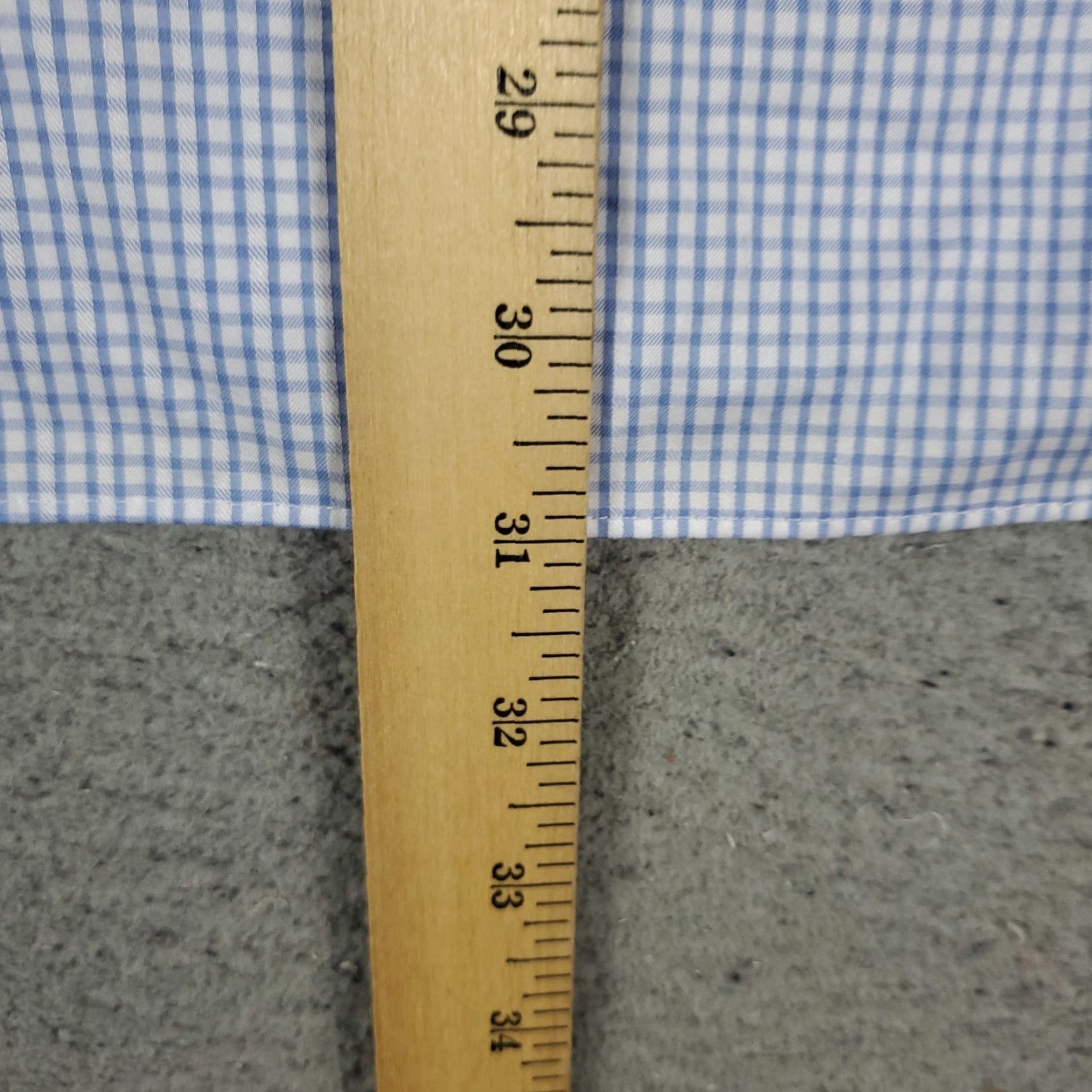 David Donahue David Donahue Shirt Mens 17 Blue Plaid Dress Button Up Long Sleeve 17 in Blue Size 46R - 3 Thumbnail
