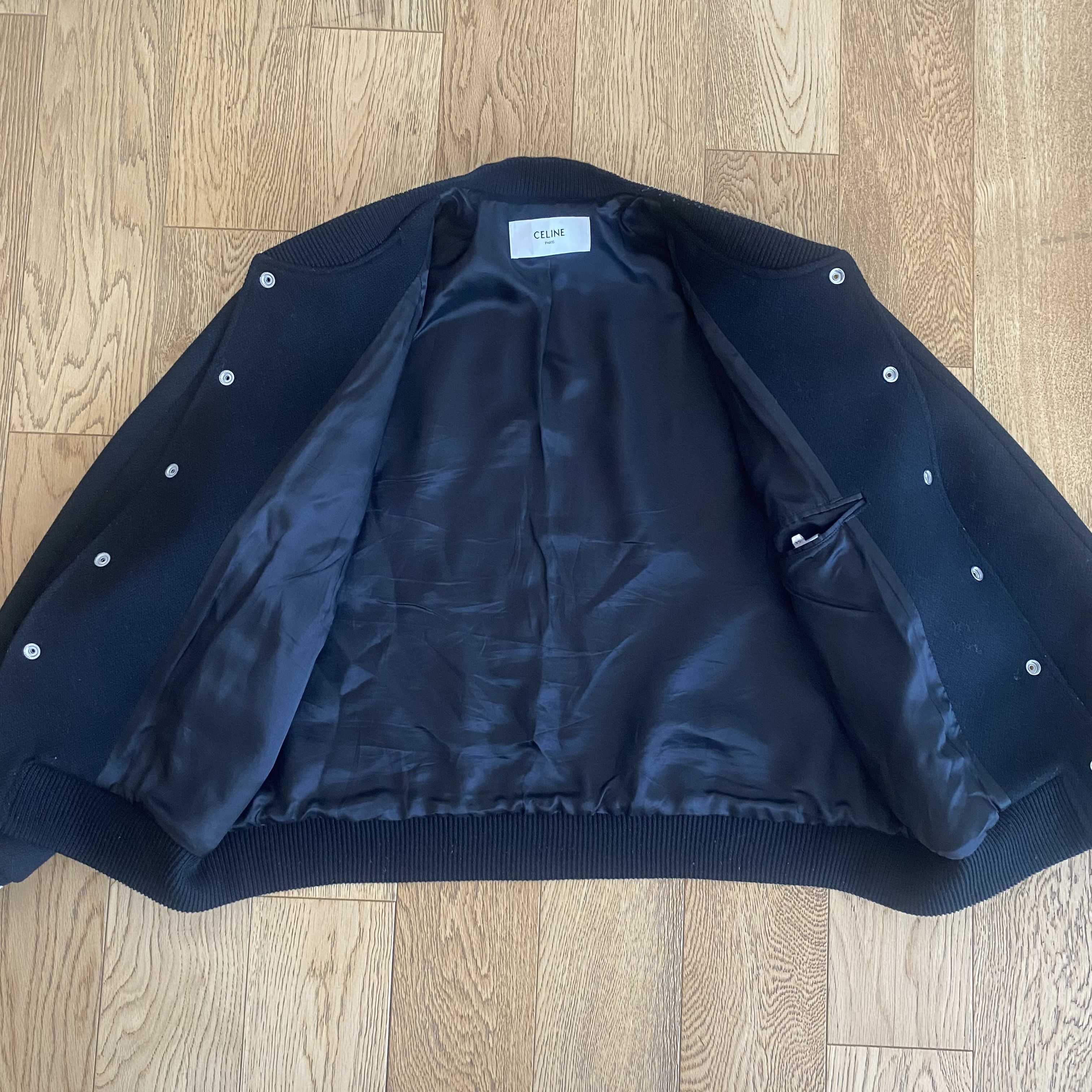 Celine Celine Teddy Jacket Black Textured Wool Varsity Prep 54 Size US L / EU 52-54 / 3 - 7 Thumbnail