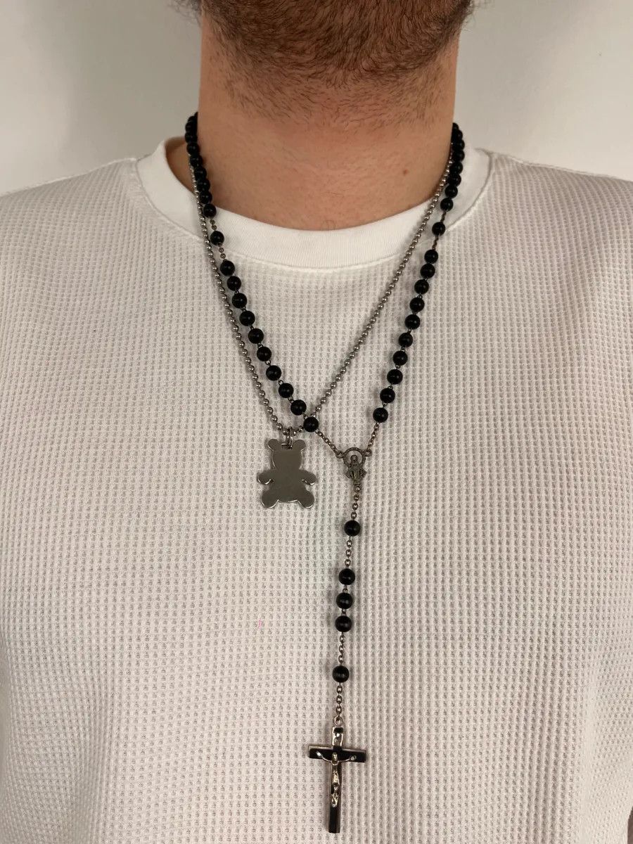 Dolce & Gabbana 2000s Dolce & Gabbana Teddy Bear Grey Necklace Size ONE SIZE - 2 Thumbnail