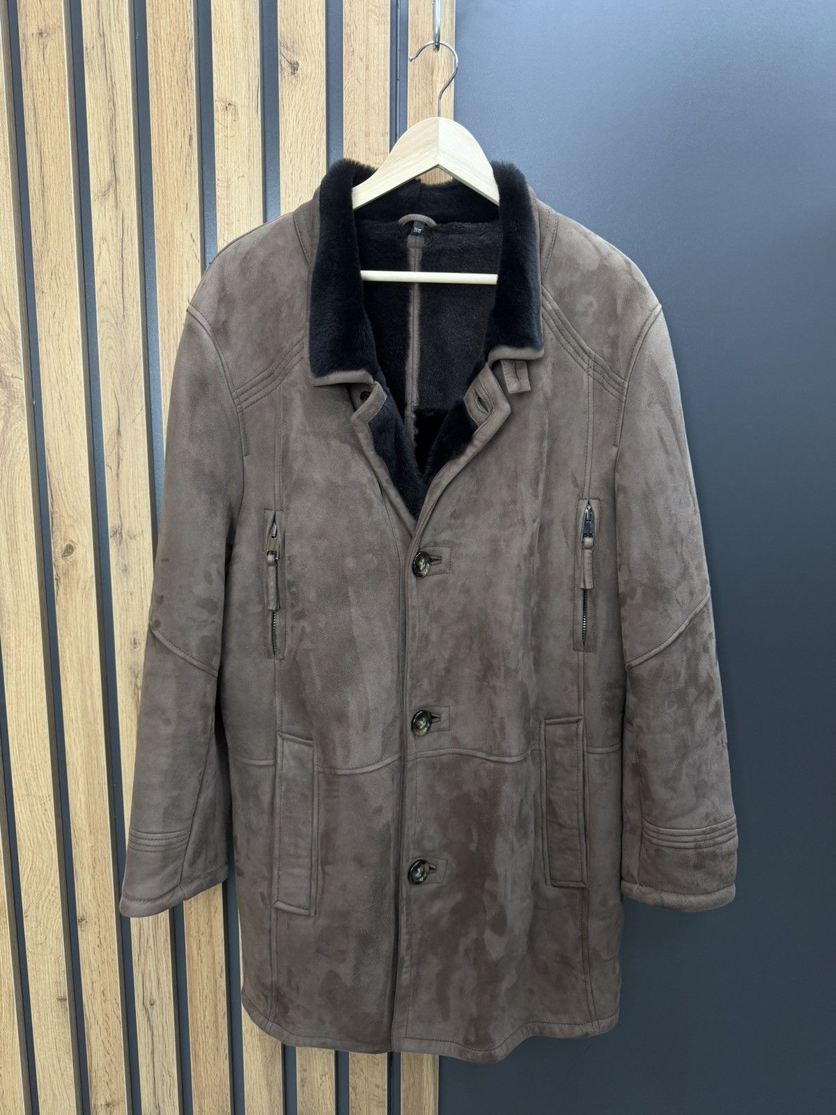 Other Men’s Shearling Sheepskin Coat Brown Size 54 Size US L / EU 52-54 / 3 - 1 Thumbnail