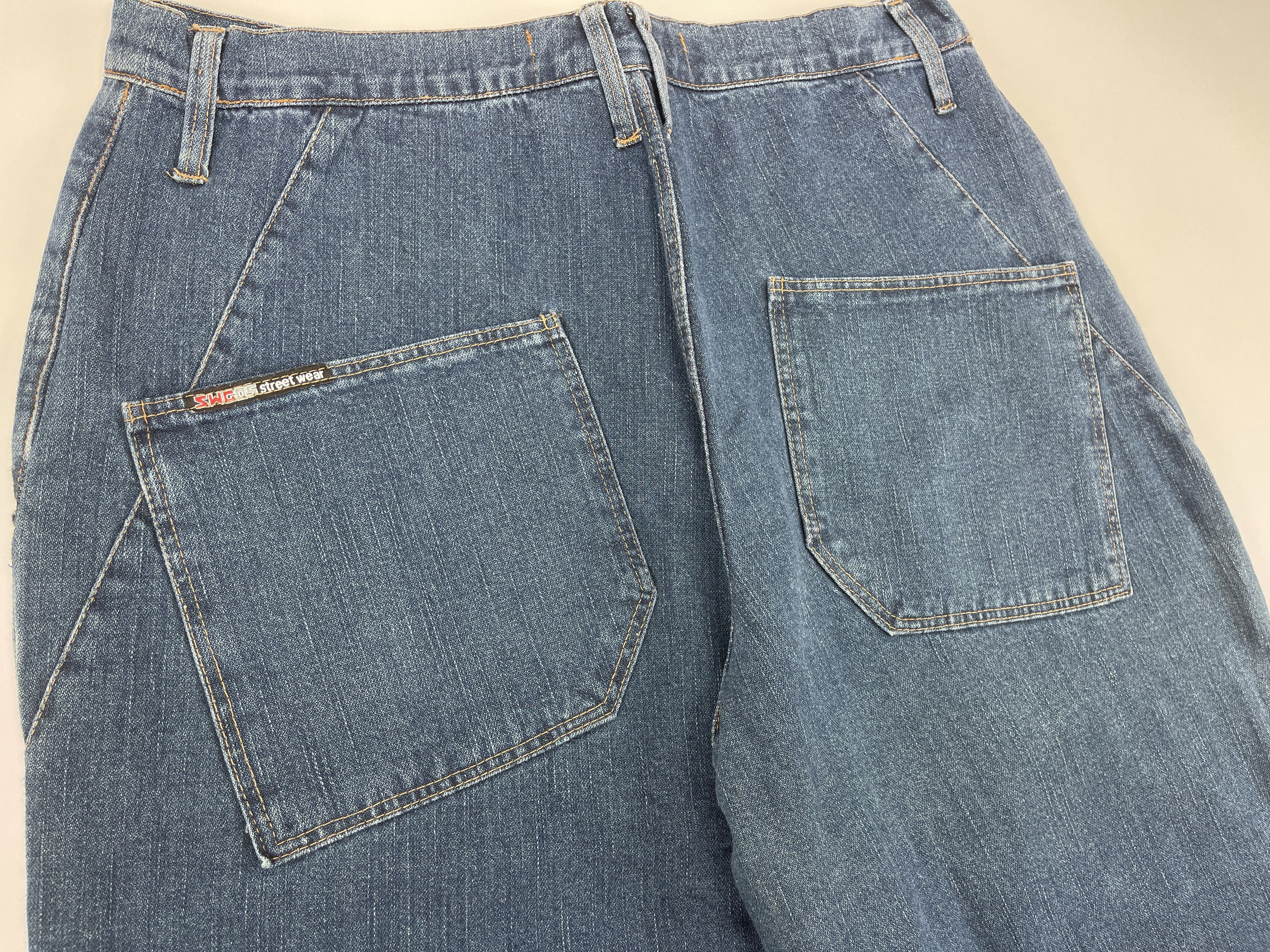 Vintage SWG jeans, blue Street War Gear vintage baggy hip hop 90s 34 Size US 34 / EU 50 - 6 Thumbnail