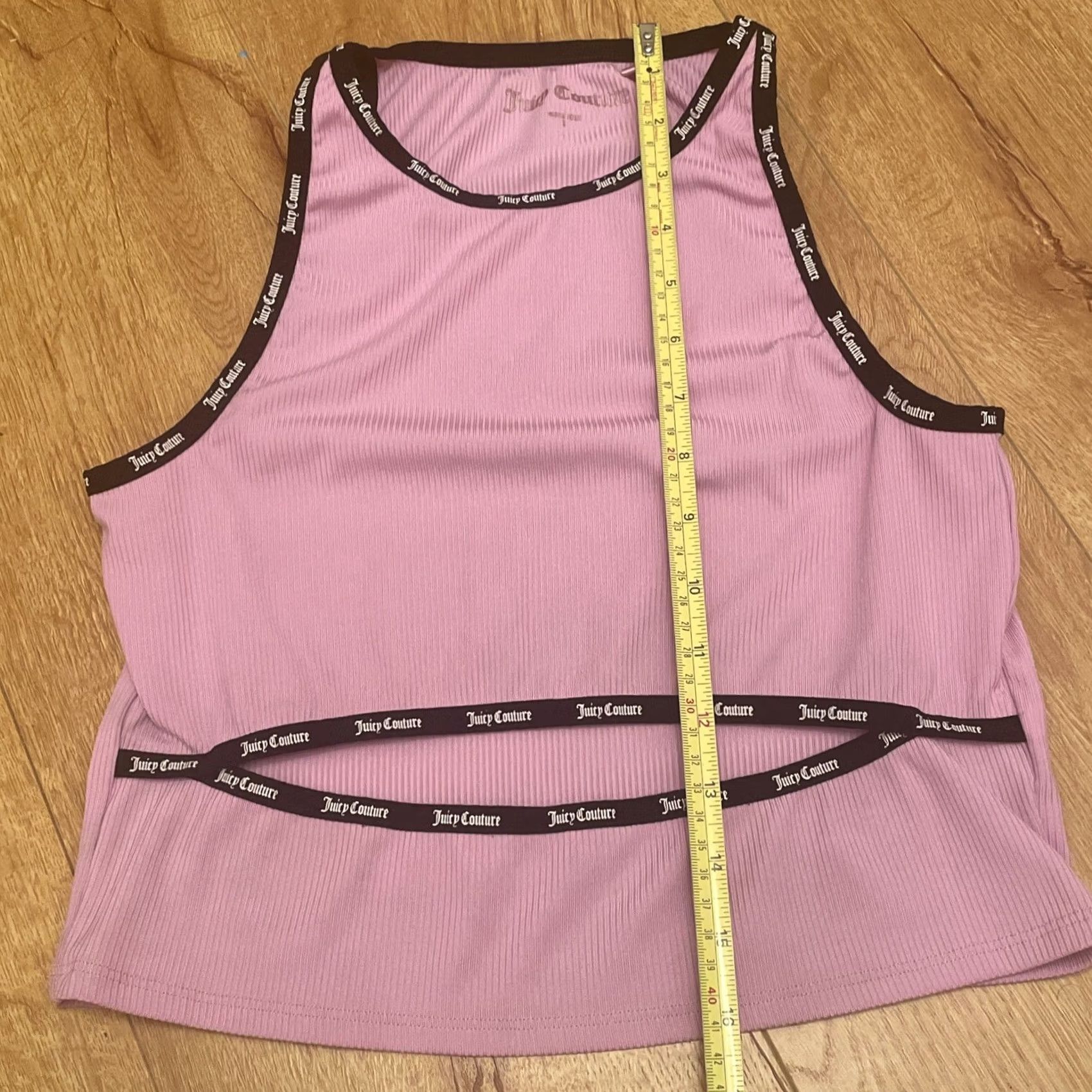 Juicy Couture VINTAGE Juicy Couture Tank Shirt Halter Rib Cutout Pink Dusk Violet LIquorice Crop Size L Womens Size L / US 10 / IT 46 - 3 Thumbnail