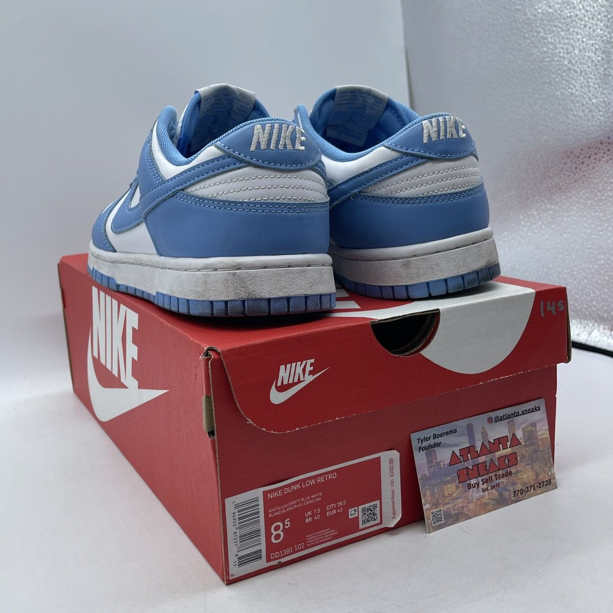 Nike Dunk low university blue Size US 8.5 / EU 41-42 - 4 Thumbnail