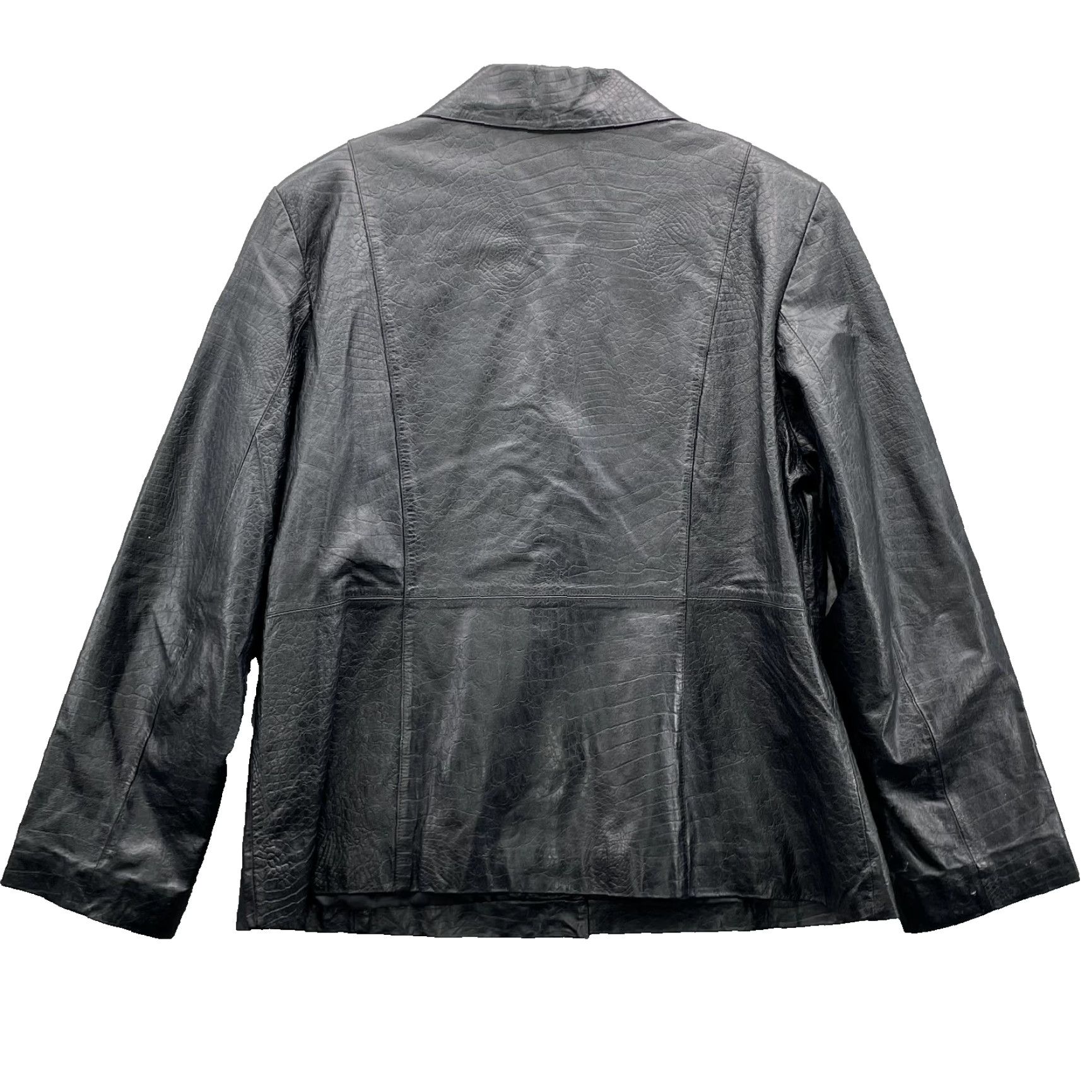 Vintage VINTAGE Worthington Leather Jacket Women XL Black Button Up 70s Moto Chic Office Jacket Size XL / US 12-14 / IT 48-50 - 2 Thumbnail