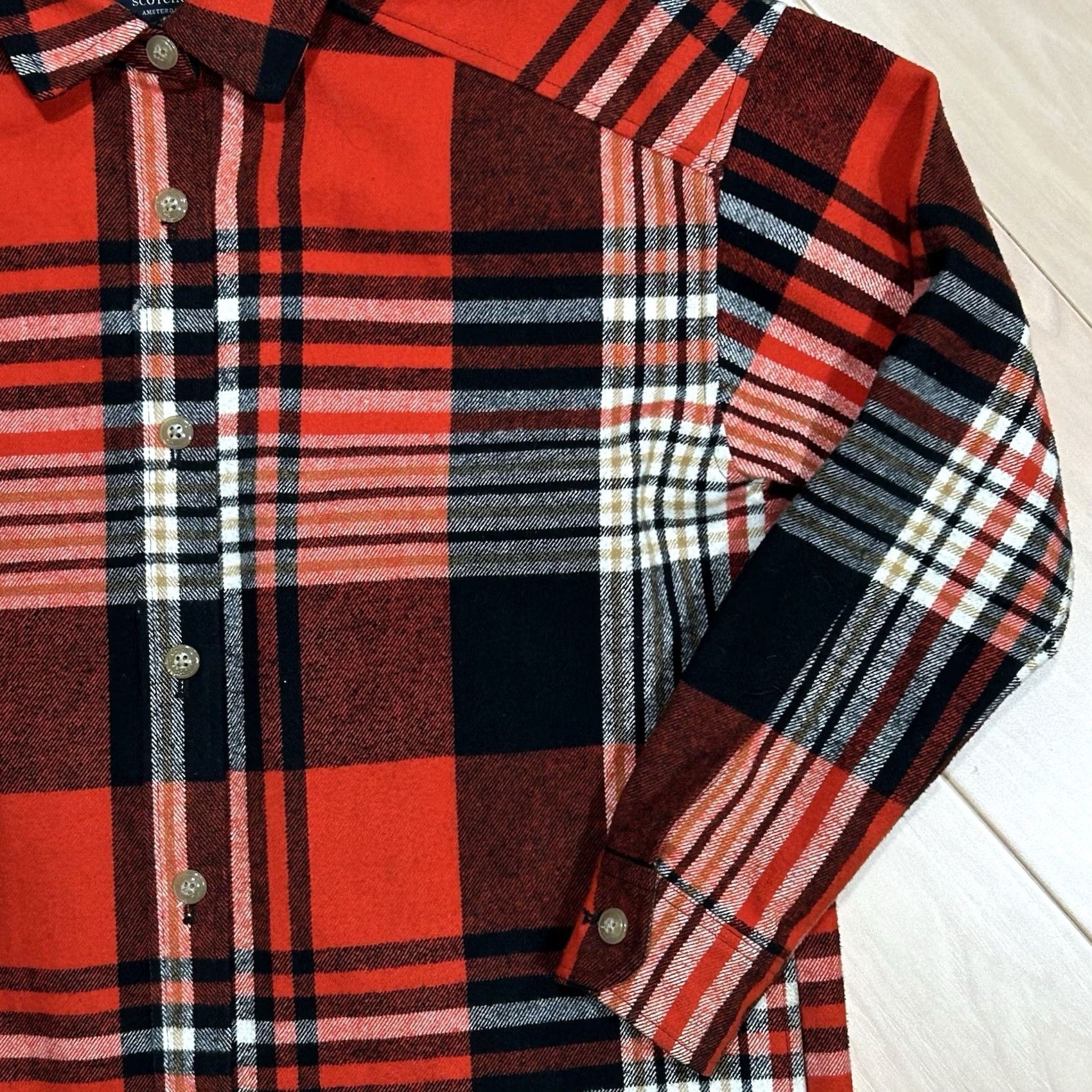 Scotch & Soda Scotch & Soda Shirt Jacket Red Plaid Tartan Long Sleeve Woman's XS Size XS / US 0-2 / IT 36-38 - 3 Thumbnail
