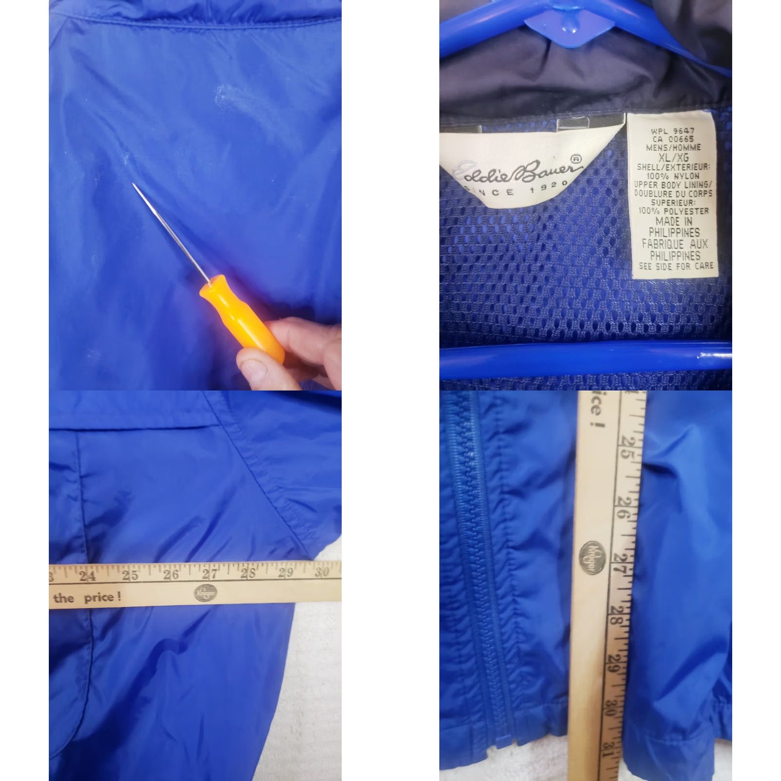 Eddie Bauer Eddie Bauer Rain Jacket Parka Blue XL Stowaway Hood Full Zip Men Coat Size US XL / EU 56 / 4 - 9 Thumbnail