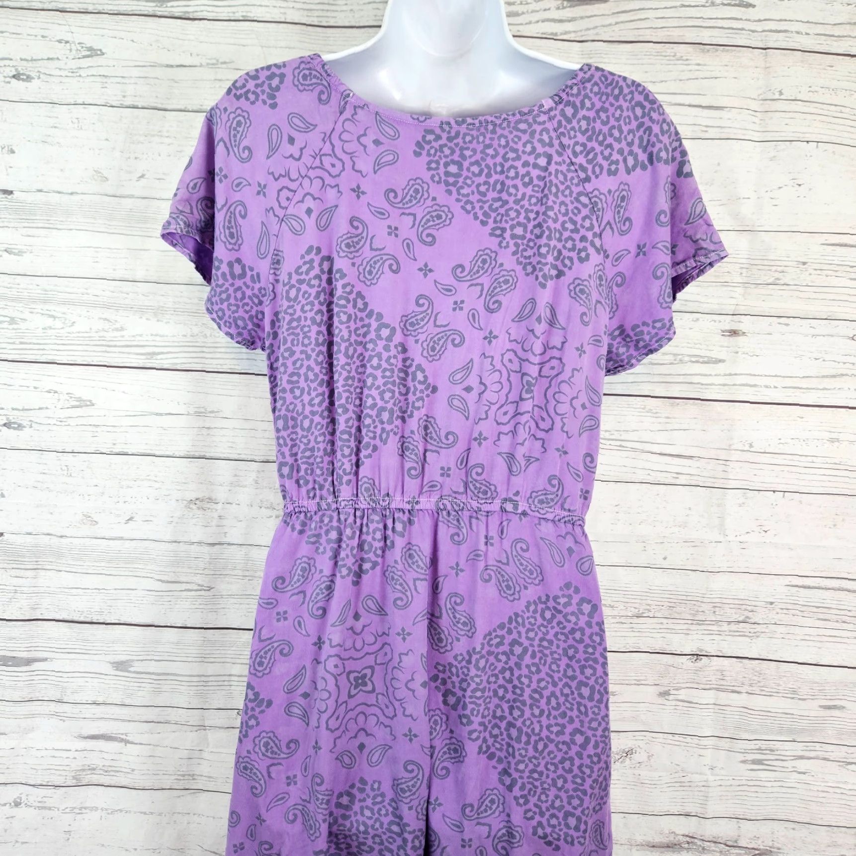 Wrangler VINTAGE Wrangler Retro Womens Hi-Low Wrap Dress Sz Medium Purple Animal Print Paisley Size M / US 6-8 / IT 42-44 - 4 Thumbnail