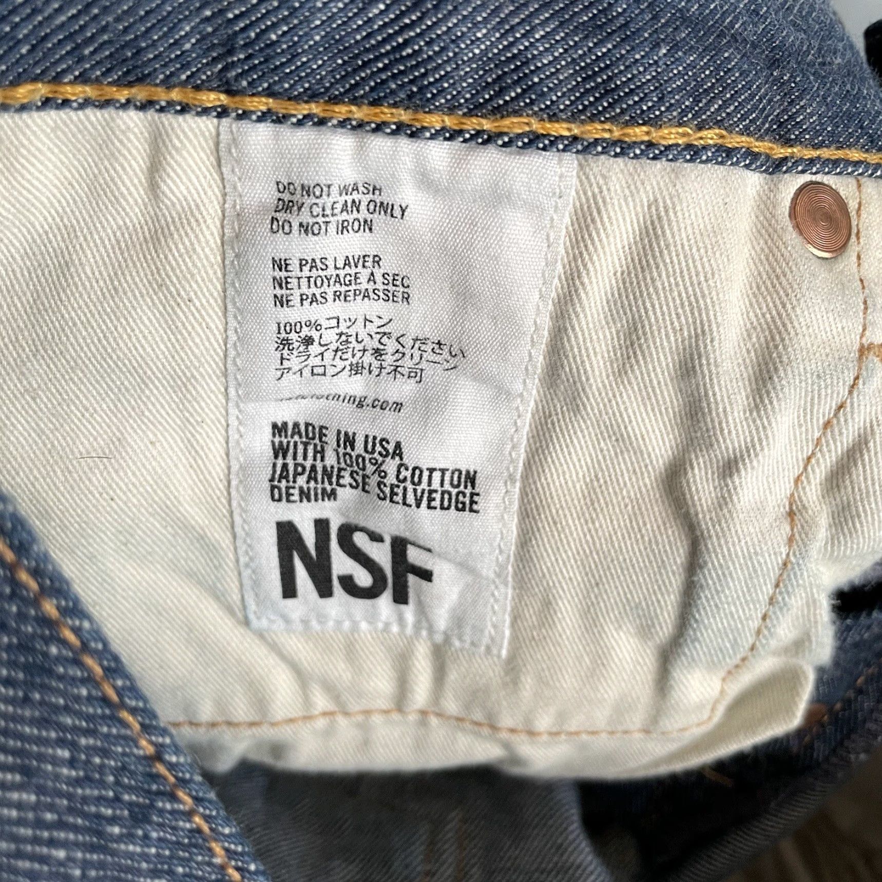 Denime NSF Japanese Selvedge Denim Jeans Straight Blue Button Fly Men’s Size 29 X 31 Size US 29 - 7 Thumbnail