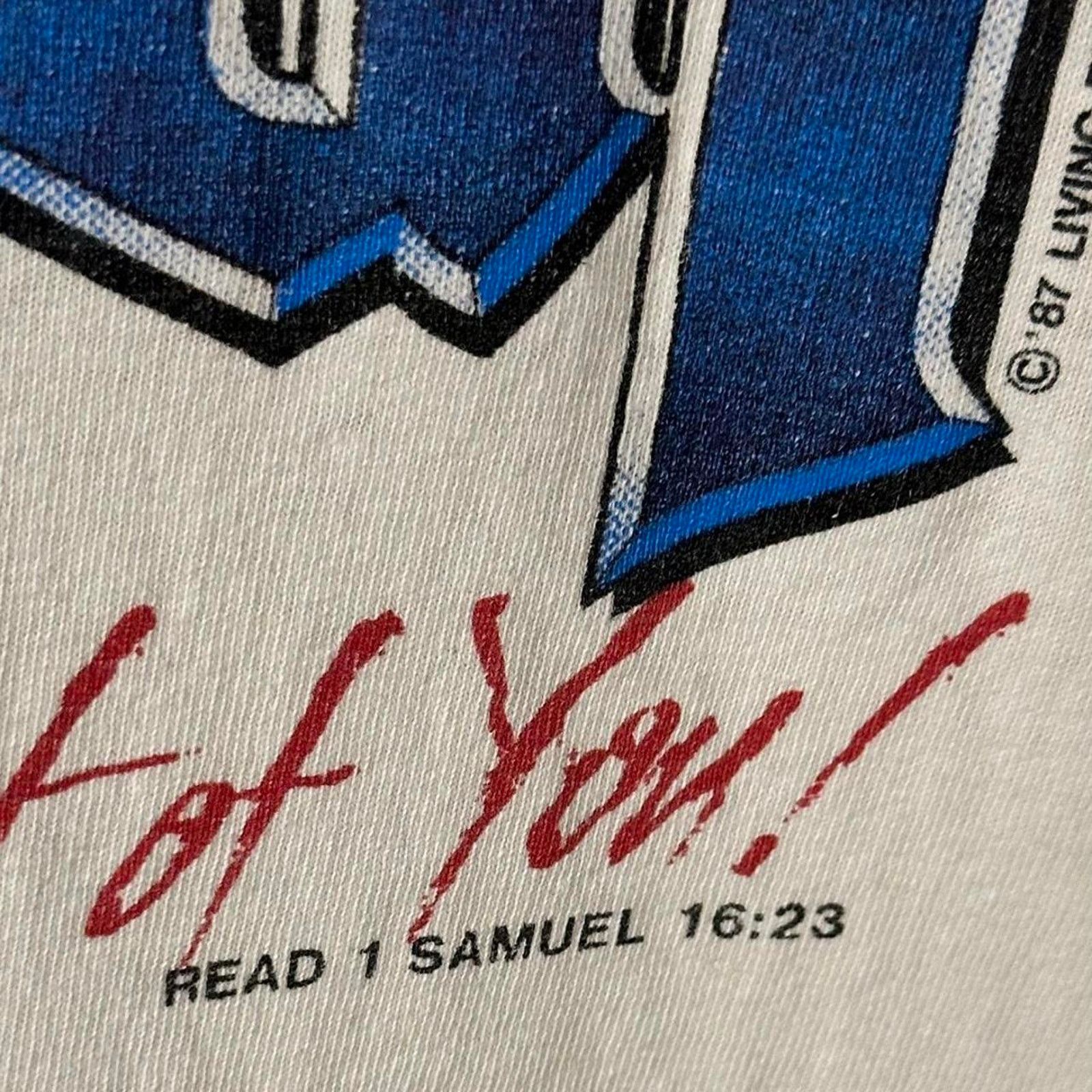 Vintage Vintage 1987 “Heavenly Metal” Christian Living Epistles tee Size US L / EU 52-54 / 3 - 4 Thumbnail