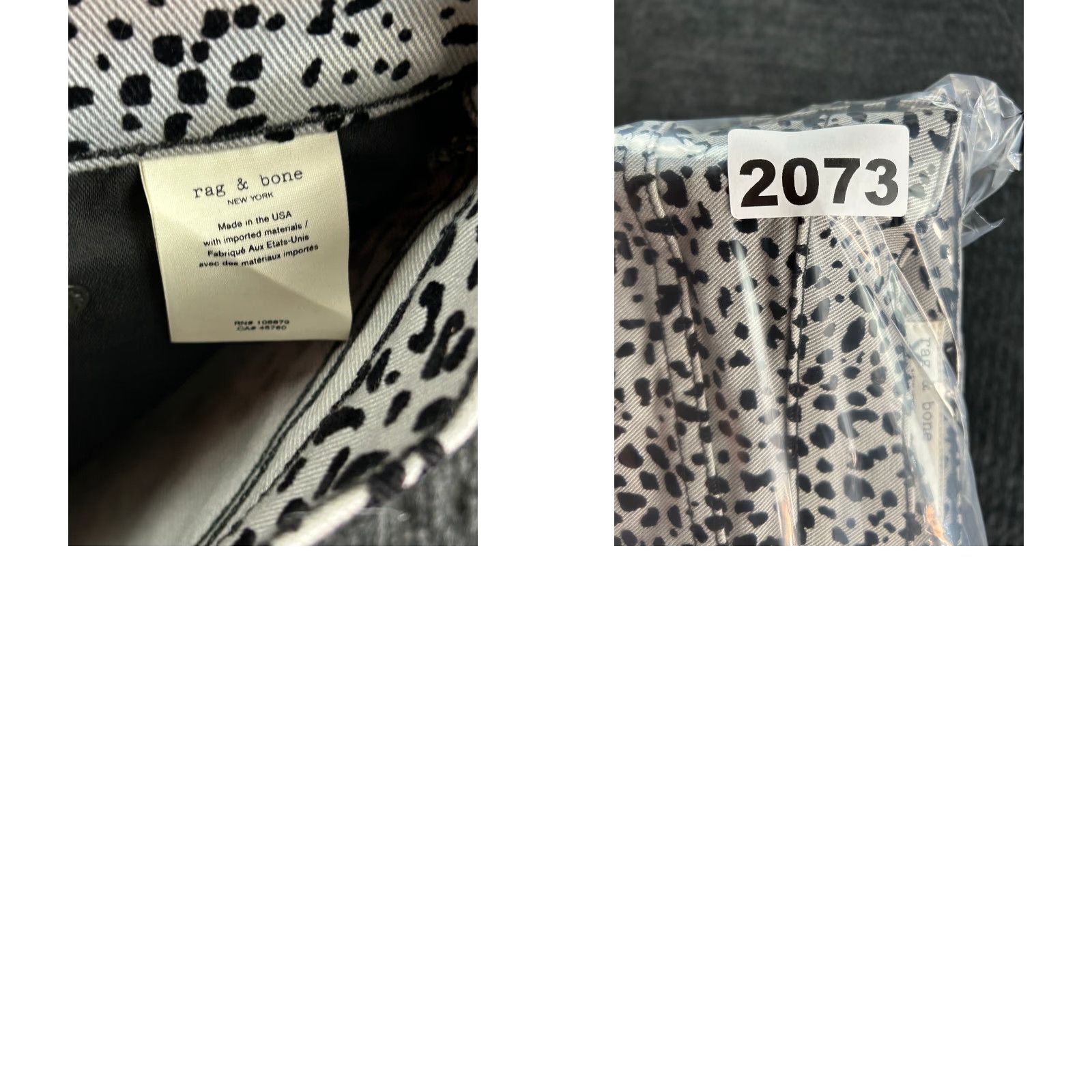 Rag & Bone VINTAGE Rag & bone Hana Jeans Animal Leopard Print Flare 26 NEW Gray 26 in Inseam 26 in Women's Regular Jeans Size 26" / US 2 / IT 38 - 10 Thumbnail