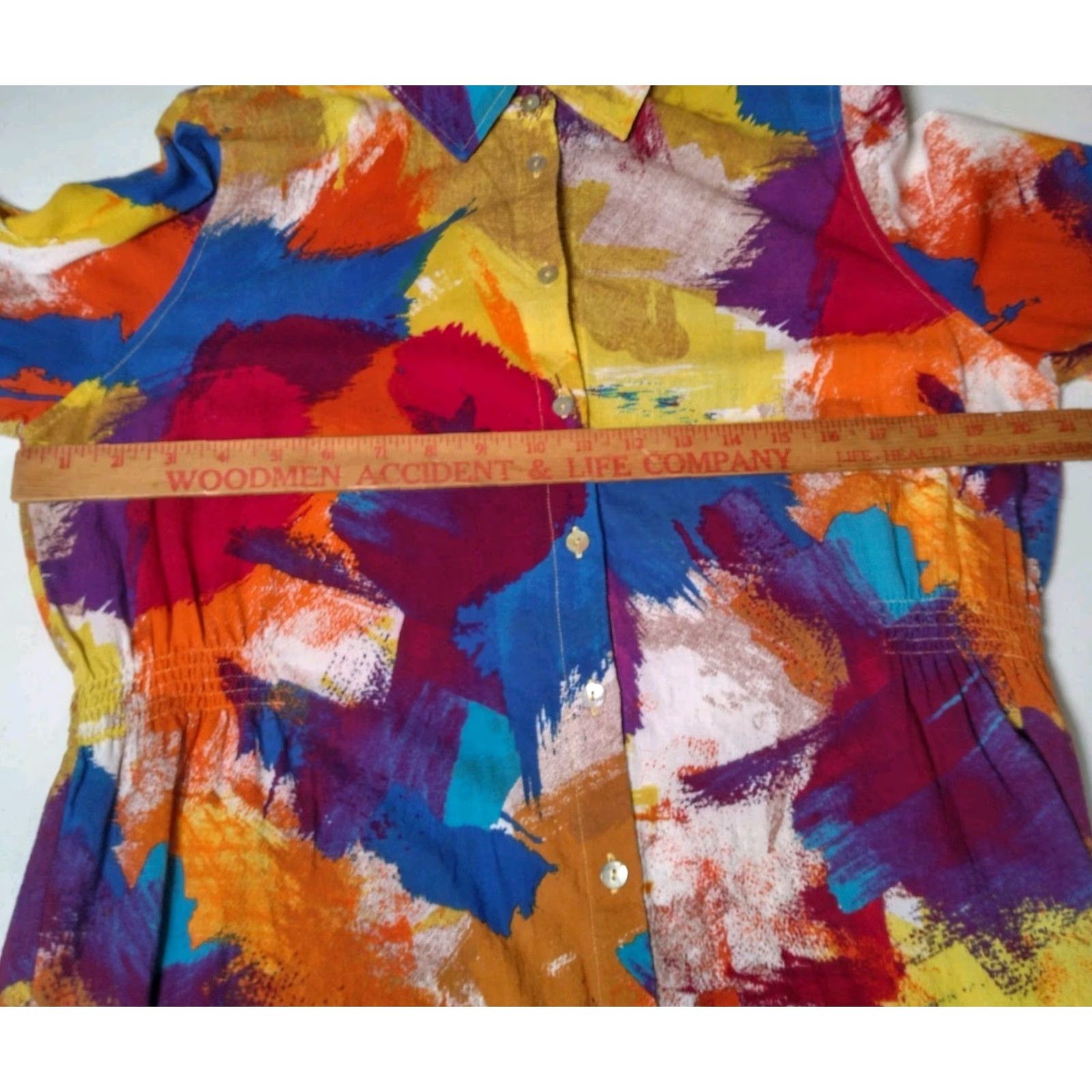 Soft Surroundings SOFT SURROUNDINGS Blouse Shirt Women Medium Multicolor Splash Long Sleeve Button Casual Boho Size M / US 6-8 / IT 42-44 - 3 Thumbnail