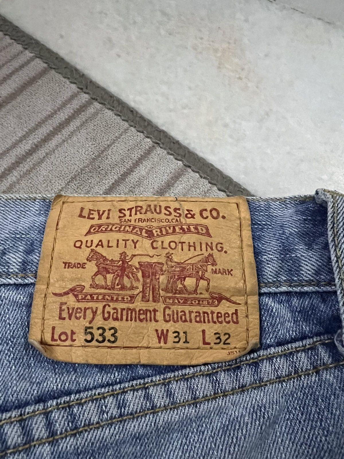 Levi's 💥Vintage Levis 533 Light Wash Distress Jean Size US 30 / EU 46 - 20 Thumbnail