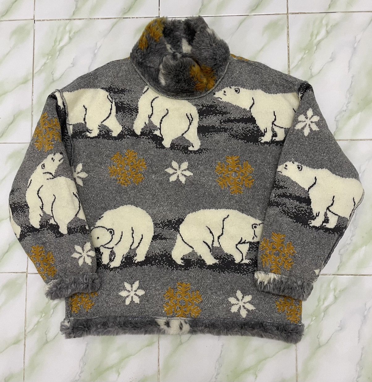 Ellesse Ellesse Italy Polar Bear Fur Fleece Turtle Neck Size US M / EU 48-50 / 2 - 10 Thumbnail