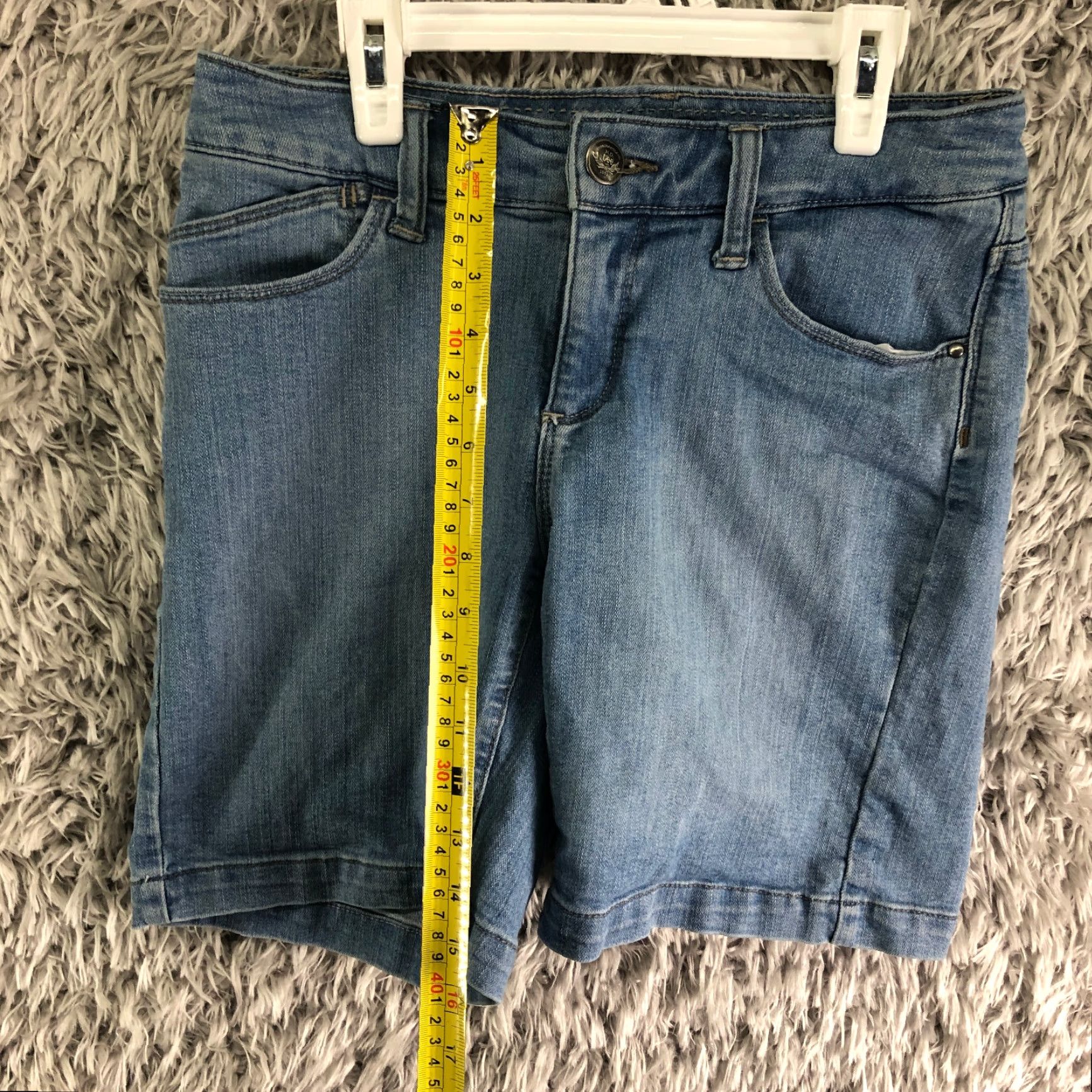 Levi's Lee Perfect Fit Womens Size 4 Mid Rise Bermuda Blue Denim Jean Shorts Size 27" / US 4 / IT 40 - 3 Thumbnail