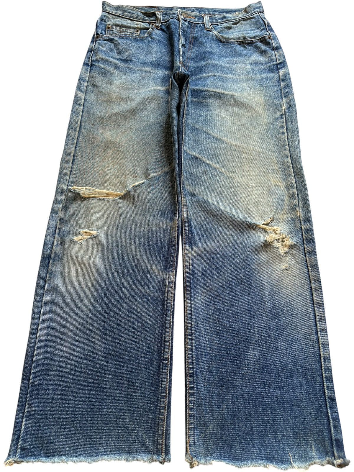 Japanese Brand Vintage Japanese Brand Mud Wash Distressed Loose Jeans Size US 29 - 1 Thumbnail