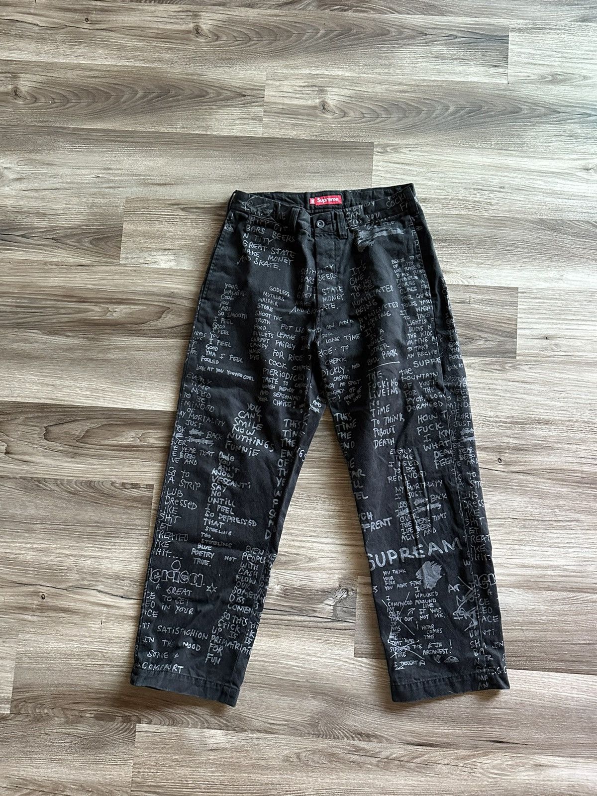 Supreme Supreme Gonz Poems Chino Pants Black size 30 | Grailed