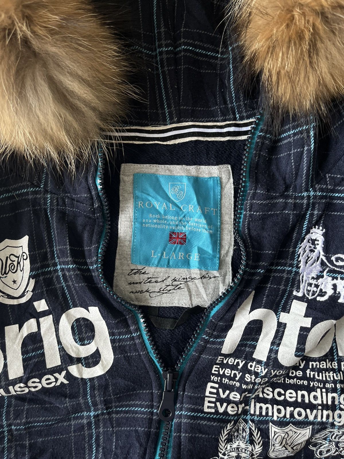 If Six Was Nine × Japanese Brand × Le Grande Bleu (L.G.B.) Japanese~Royal Craft Poem Fur Hoodie Gothic Ifsix Lgb Style Size US L / EU 52-54 / 3 - 9 Thumbnail