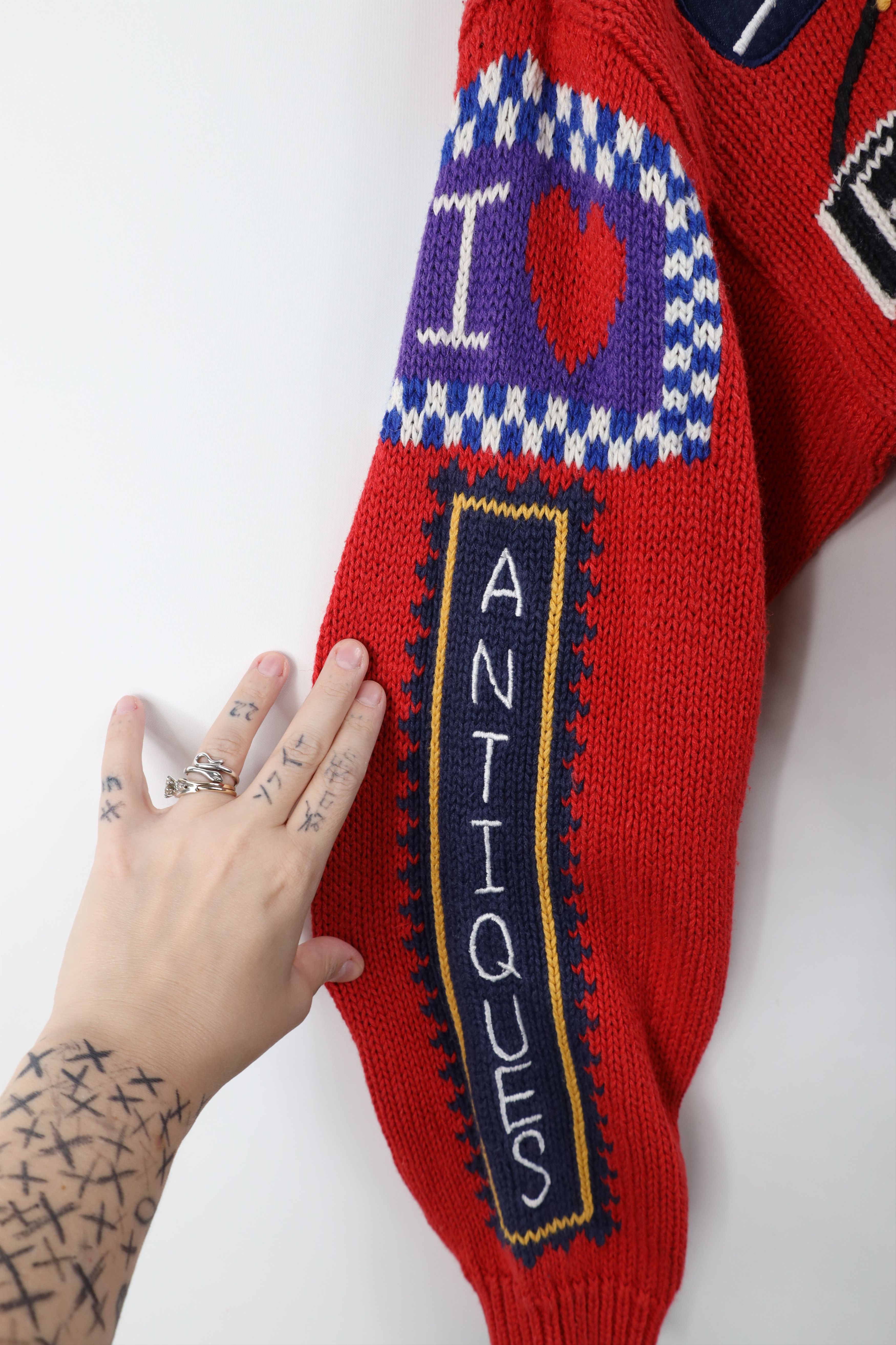 Vintage Vintage 90s Design Options Quilt Knit Cardigan Sweater Size L / US 10 / IT 46 - 4 Thumbnail