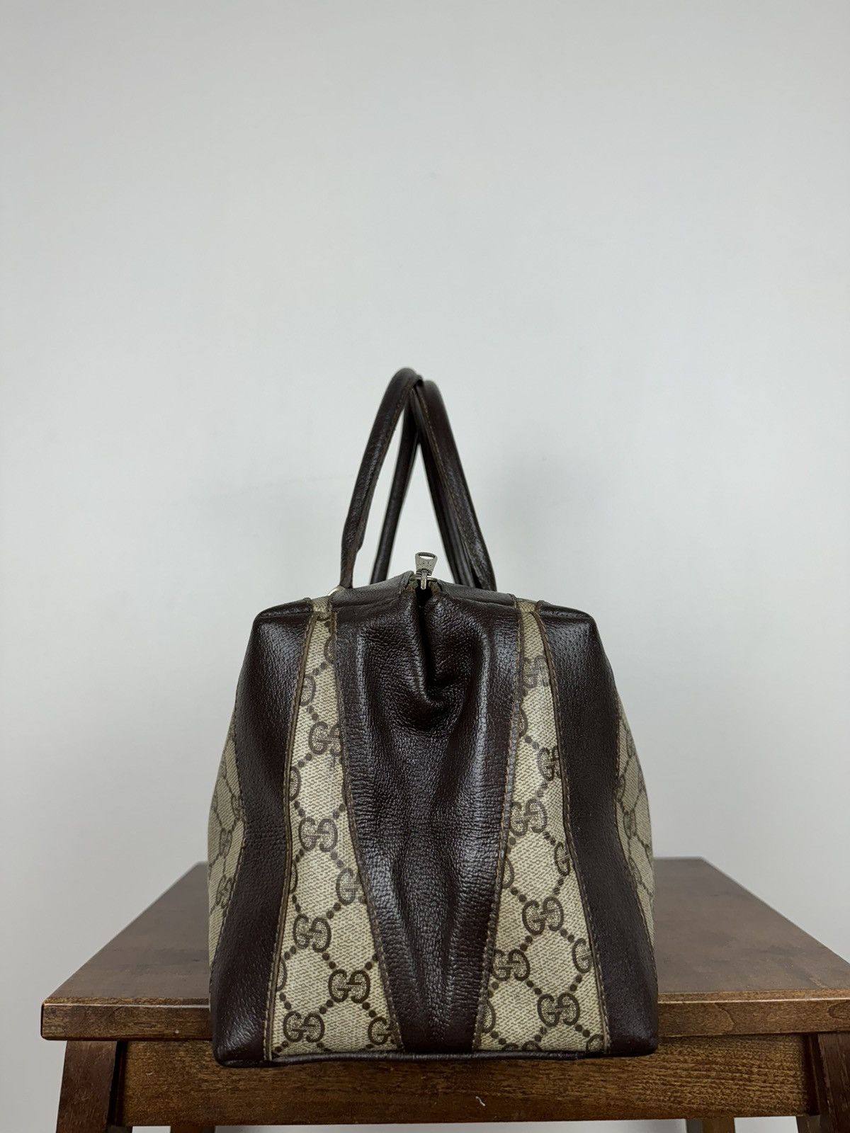 Gucci Luxury vintage rare Gucci leather Boston Bag original item Size ONE SIZE - 6 Thumbnail