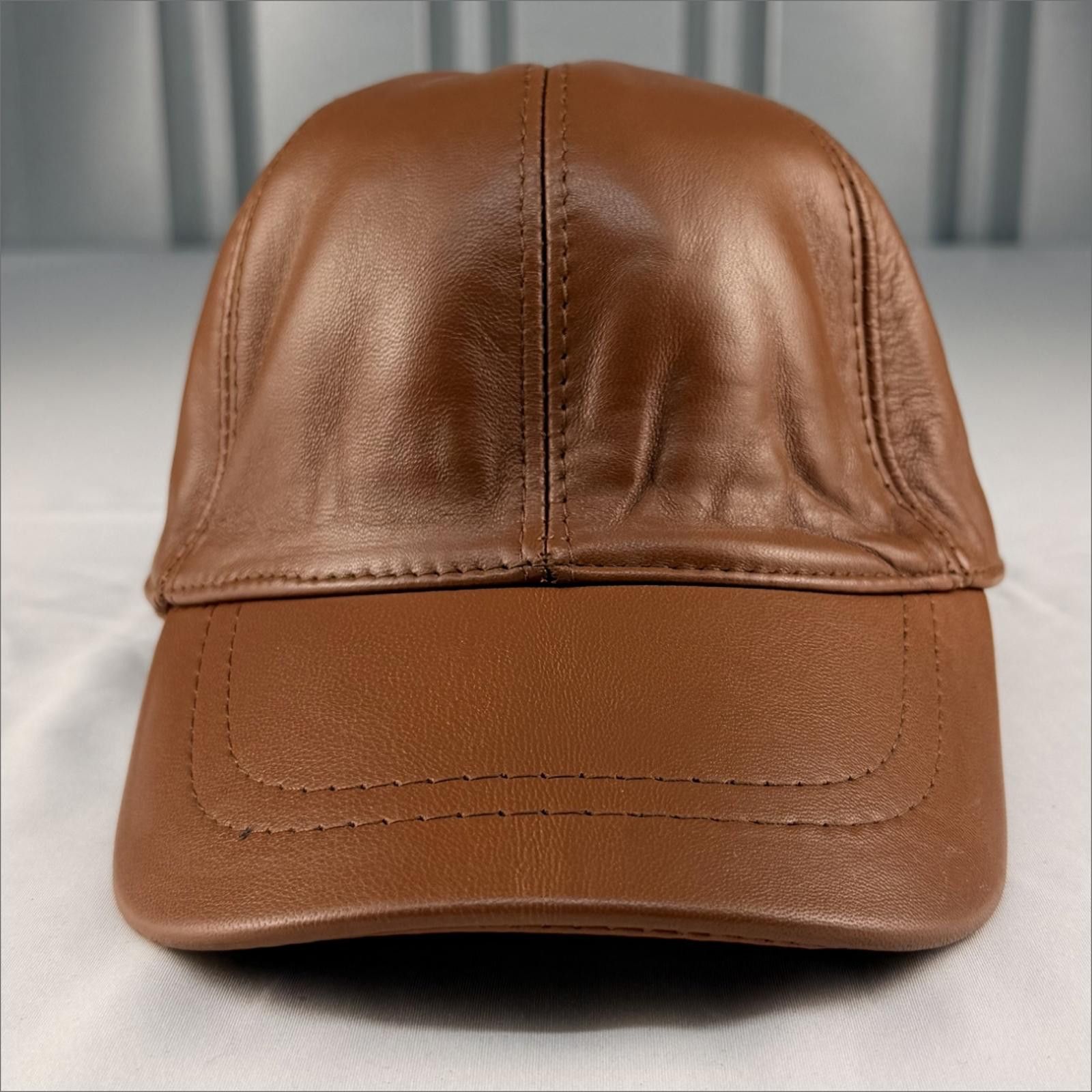 Other NEW Brown Leather Baseball Cap - Premium Hat 087 Size ONE SIZE - 1 Thumbnail