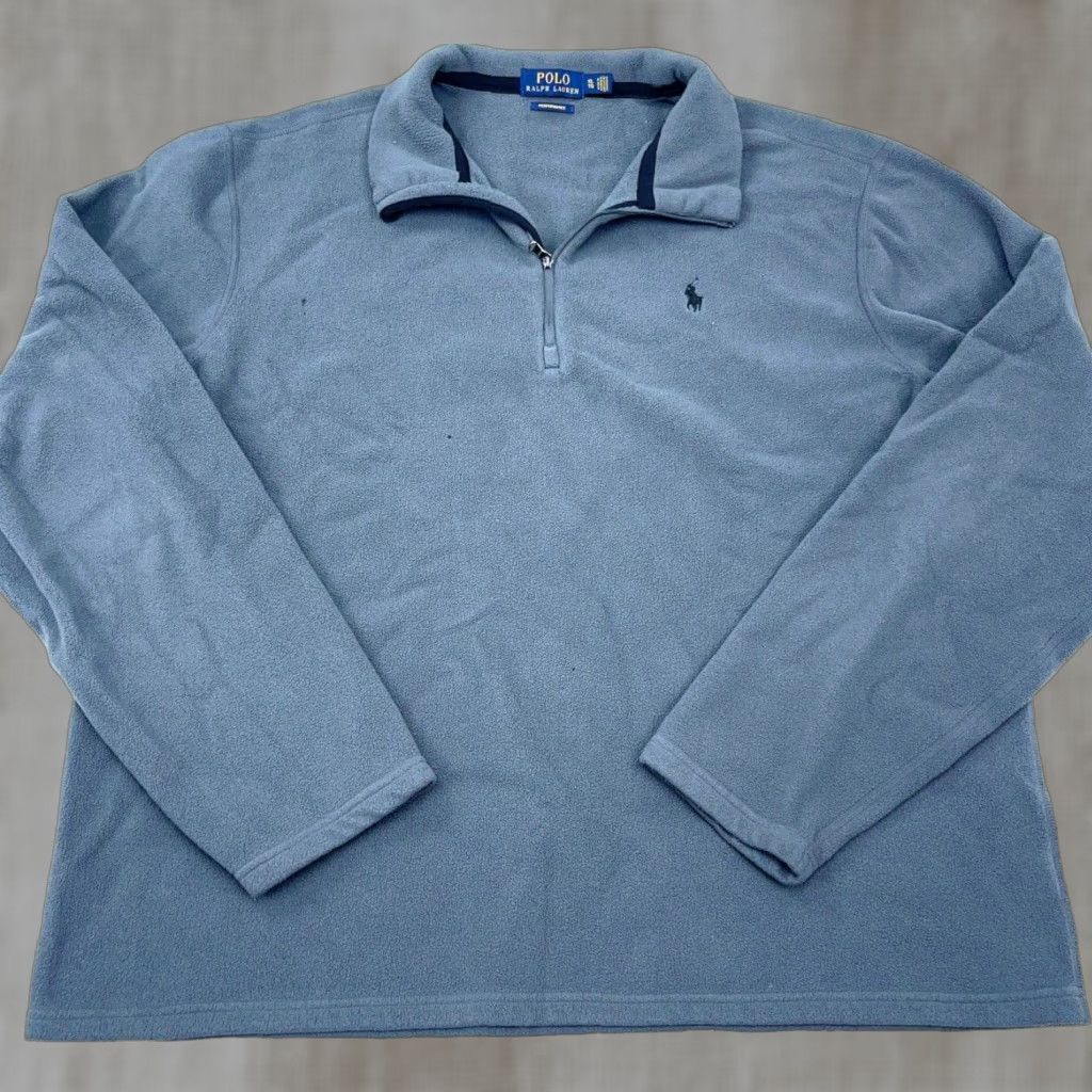 Polo Ralph Lauren Ralph Lauren Pullover Jacket Men XL Gray Black Fleece 1/4 Zip Polo Pony Size US XL / EU 56 / 4 - 1 Thumbnail