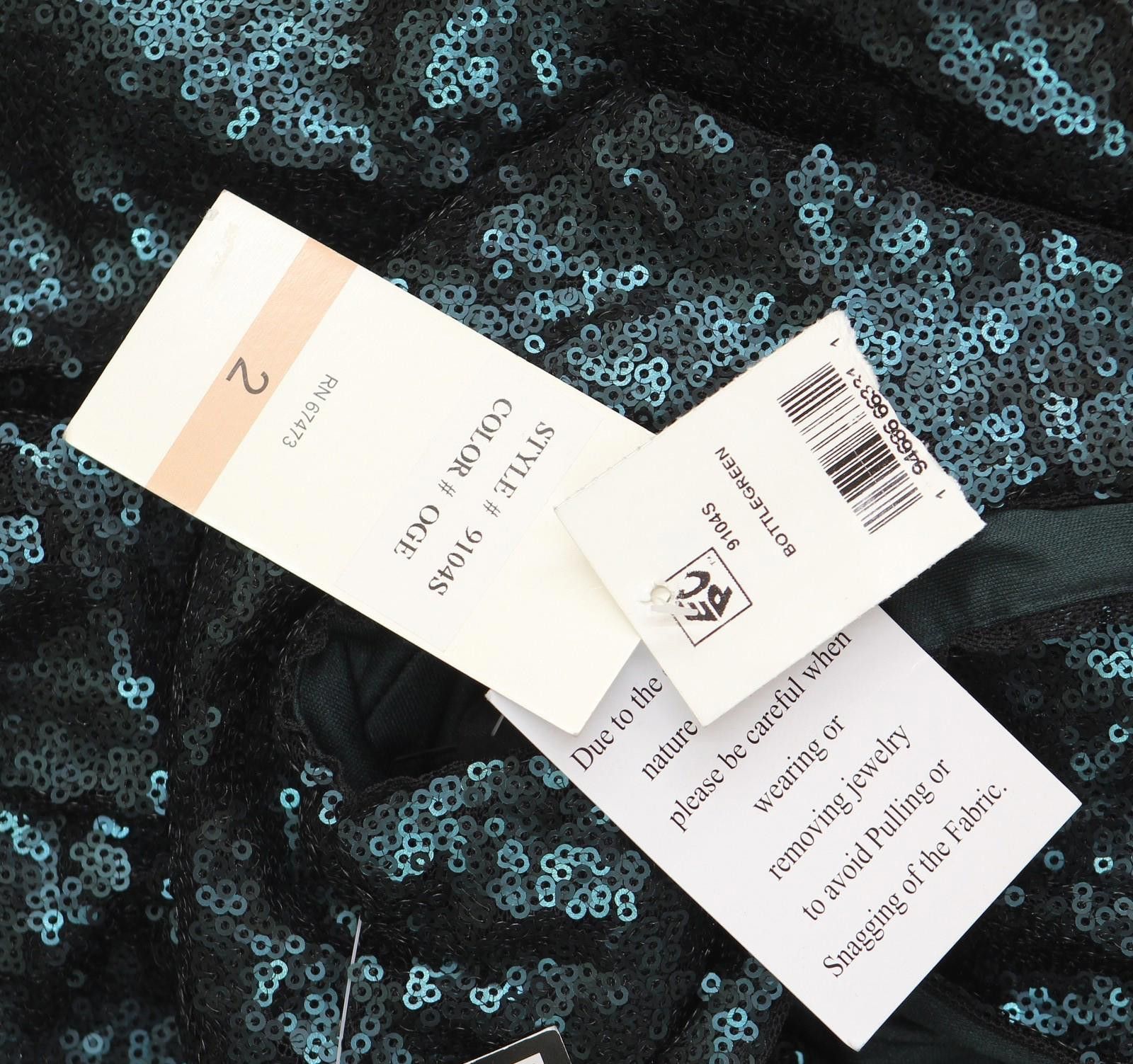 Ann Taylor Nwt Taylor Sequin Cinched Waist Gown Dress Bottle Green 2 Size XS / US 0-2 / IT 36-38 - 3 Thumbnail
