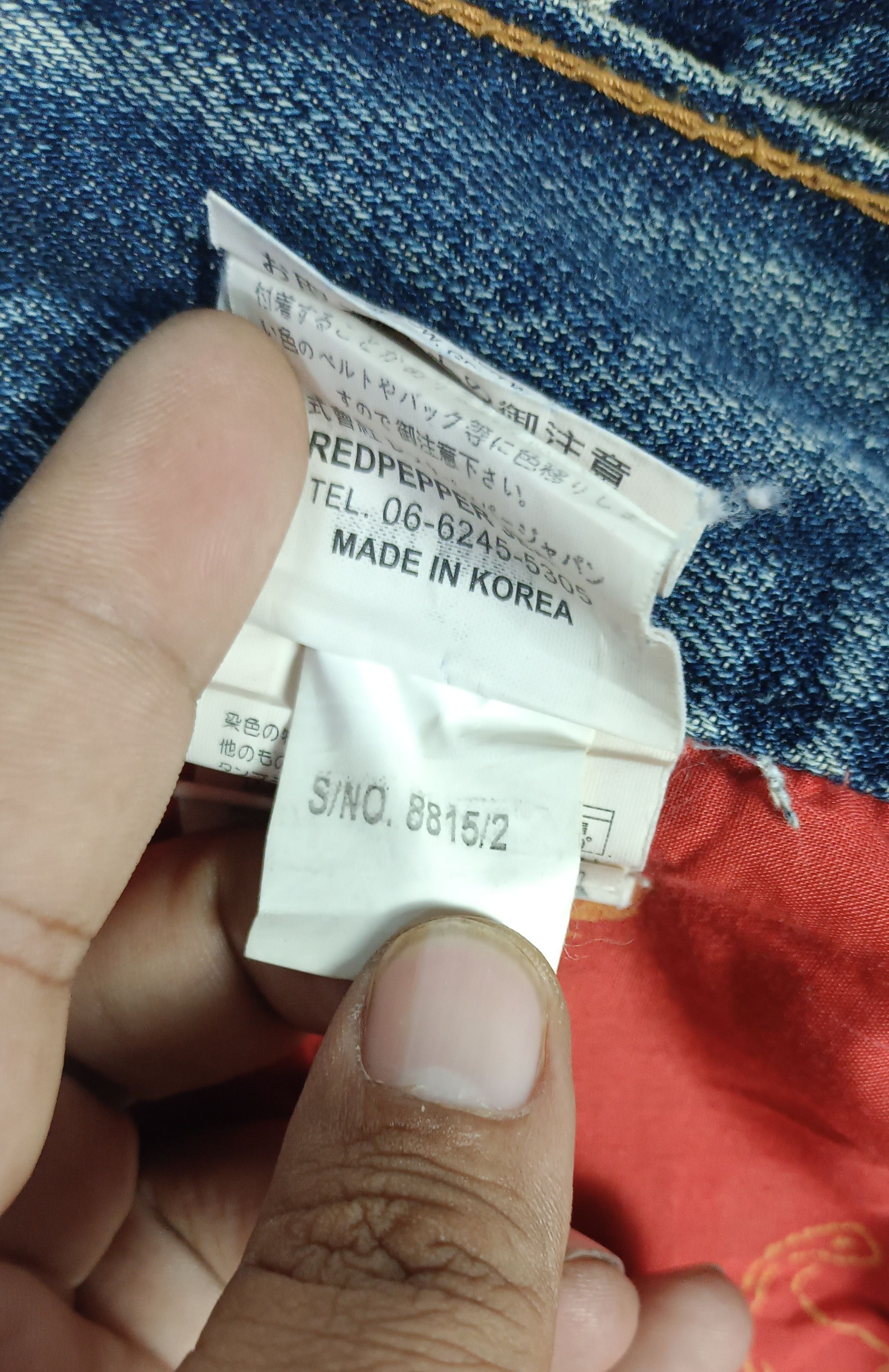 Japanese Brand 🔥Vintage Red Pepper embroidered VINTAGE 71 Distressed jeans Size US 31 - 16 Thumbnail