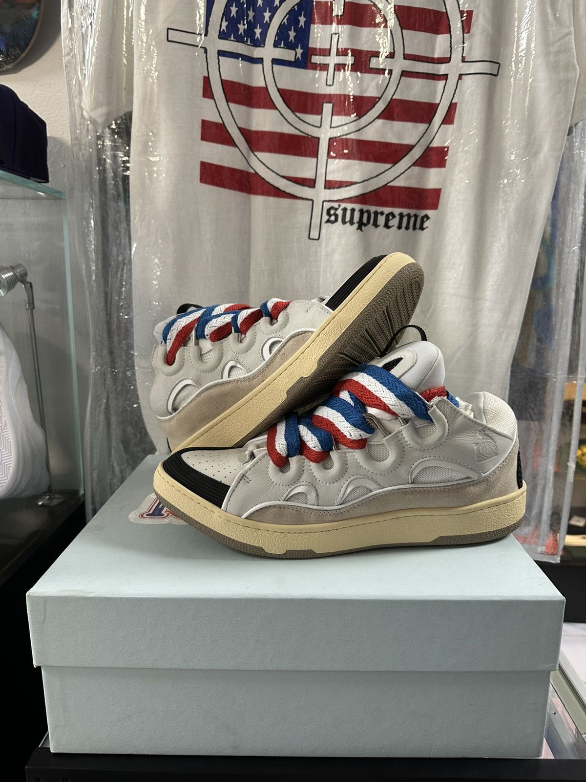 Lanvin Curb Sneakers ‘Red White Blue’