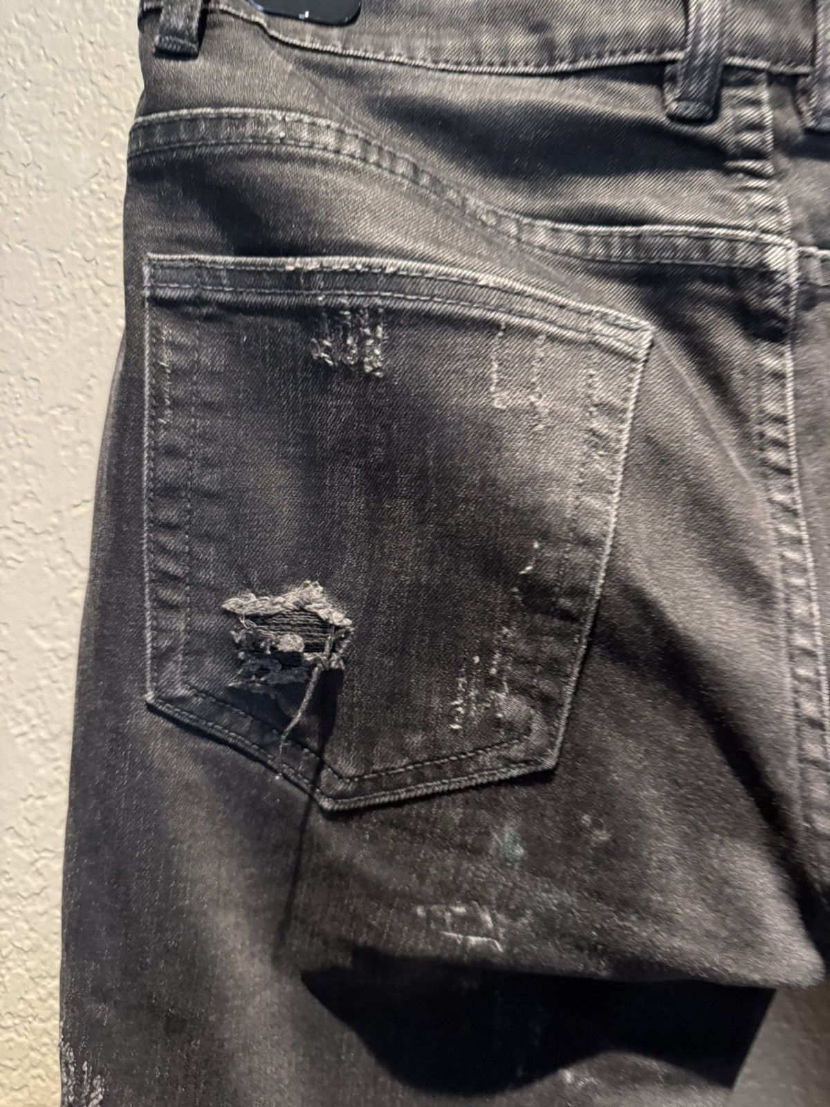 Crysp Denim Crysp Denim Distressed Black Thrashed Zippee Skinny Jeans Size US 30 / EU 46 - 11 Thumbnail