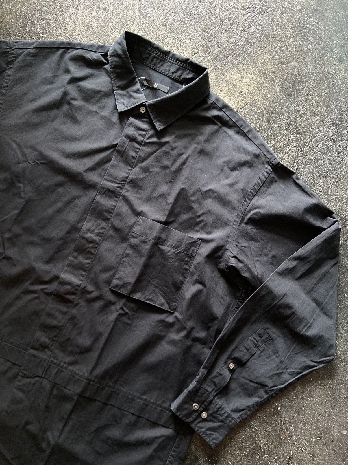 Designer × Jil Sander × Uniqlo JIL Sander X Uniqlo Oversized Shirt Black Size US L / EU 52-54 / 3 - 2 Thumbnail