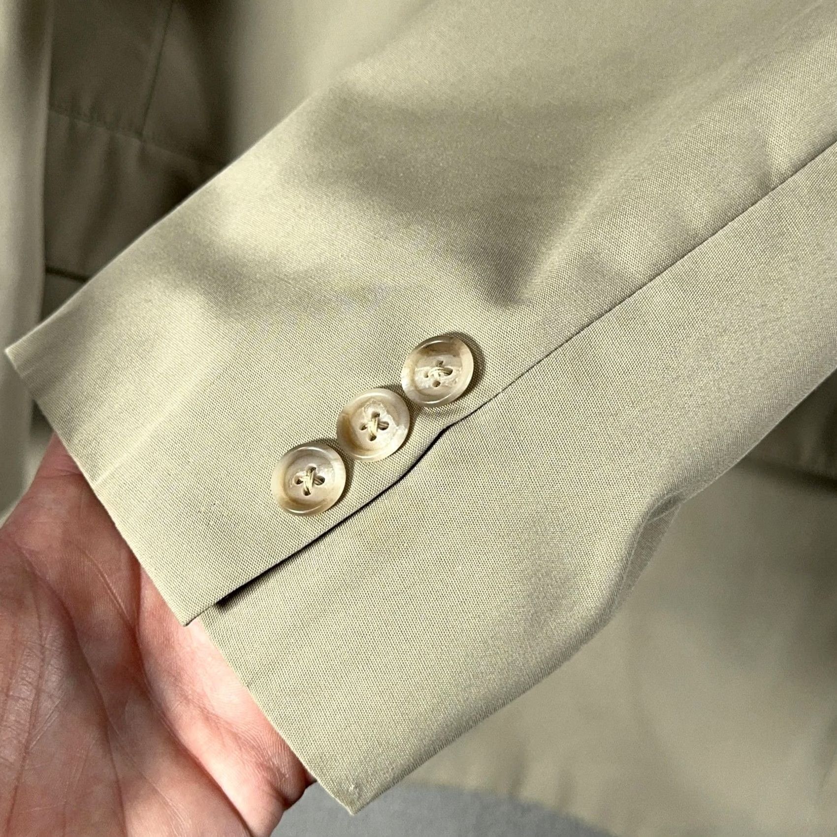 Brooks Brothers VINTAGE Brooks Brothers Blazer Mens 44 Long Beige Cotton Sport Coat 70s 80s Size 44R - 4 Thumbnail