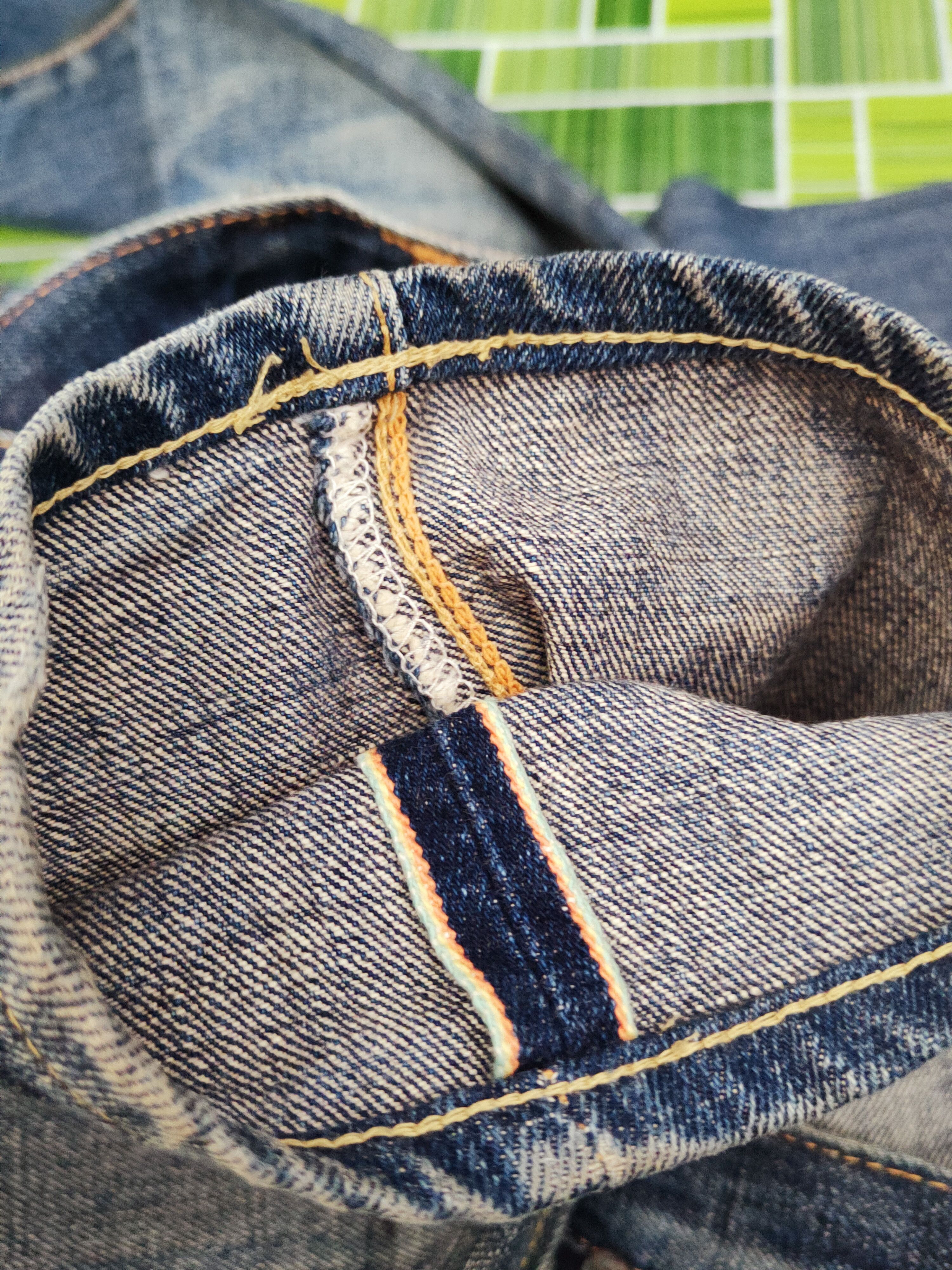 Edwin Edwin japan denim Dark Blue Distressed Ripped Jeans #W949 Size US 31 - 14 Thumbnail