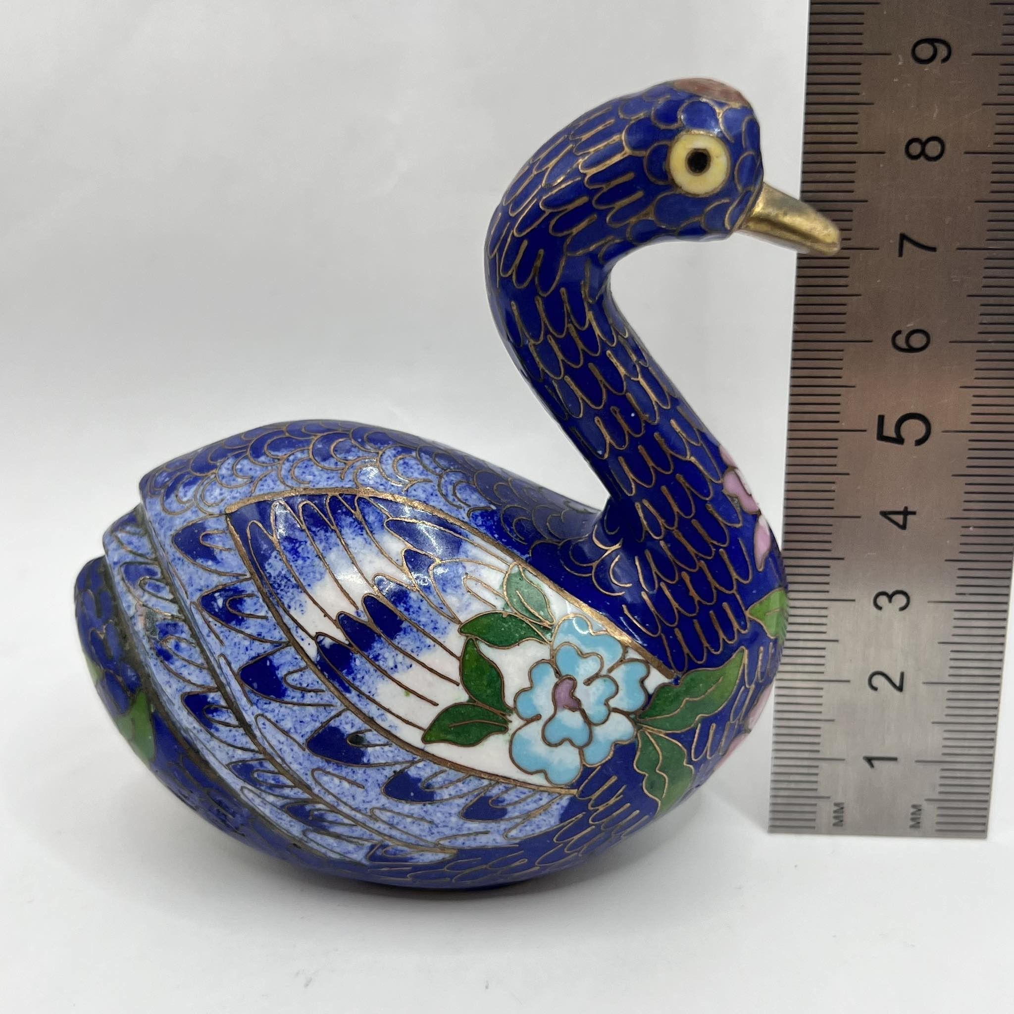 Handmade × Vintage 1970 Vintage Brass Miniature Figure Swan Cloisonne Enamel Size ONE SIZE - 6 Thumbnail