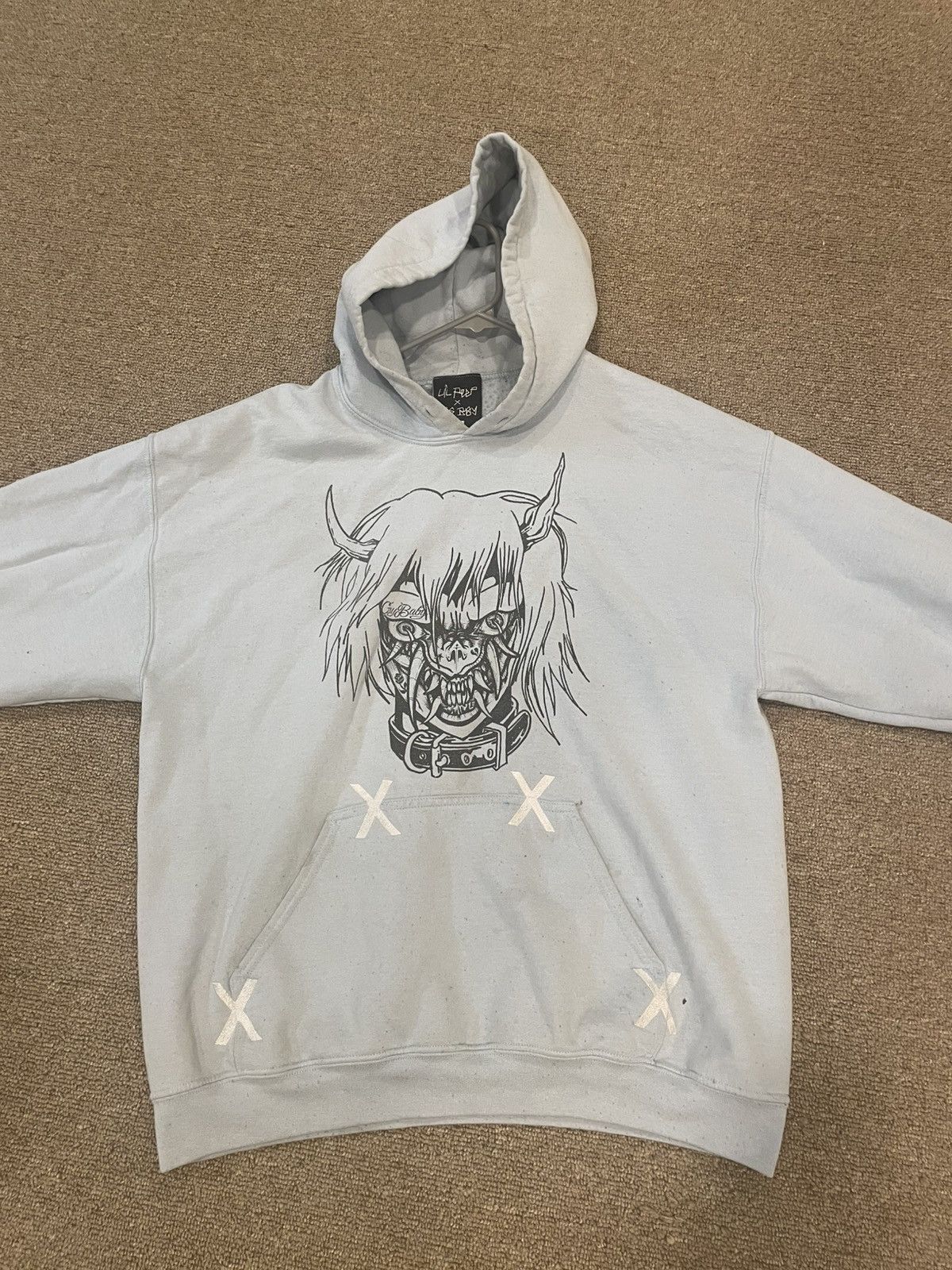 Lil Peep Lil peep x Sus boy Angels Protect Me baby blue hoodie Size M / US 6-8 / IT 42-44 - 4 Thumbnail