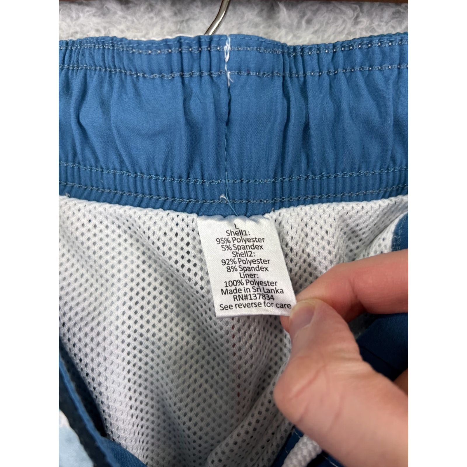 Vintage Sonoma Board Shorts Mens Large Blue White Red Striped Pockets Built-In Brief Drawstring Lined 34x9 Surf Beach Tropical 90s? Size US 33 - 3 Thumbnail