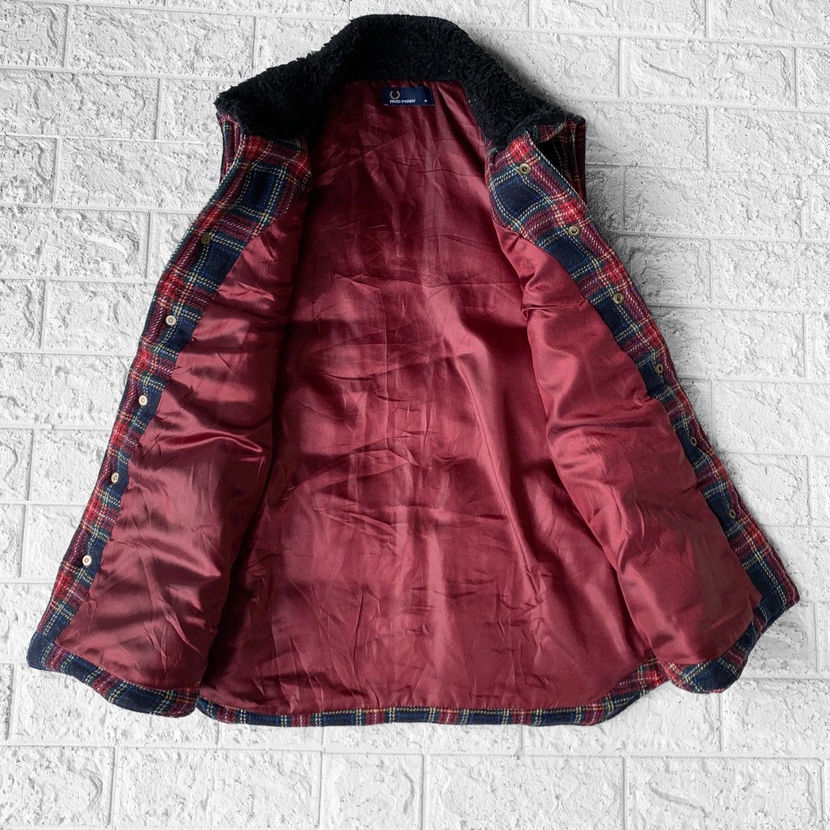 Fred Perry Fred Perry Fur Collar Plaid Checkered Vest Jacket Size US M / EU 48-50 / 2 - 3 Thumbnail