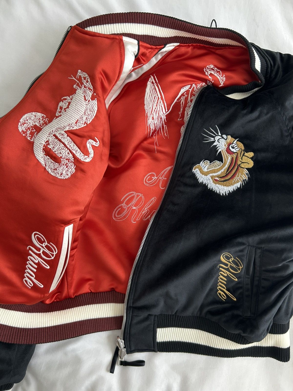 Rhude Rhude Souvenir Reversible Jacket Embroider Tiger Snake Skull Size US M / EU 48-50 / 2 - 3 Thumbnail