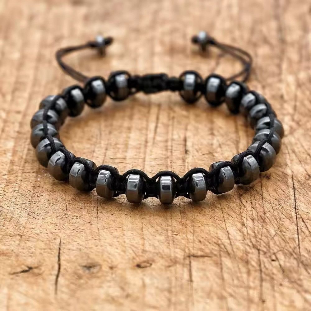 Jewelry 4*6mm Hematite Braided Bracelet Size ONE SIZE - 2 Thumbnail