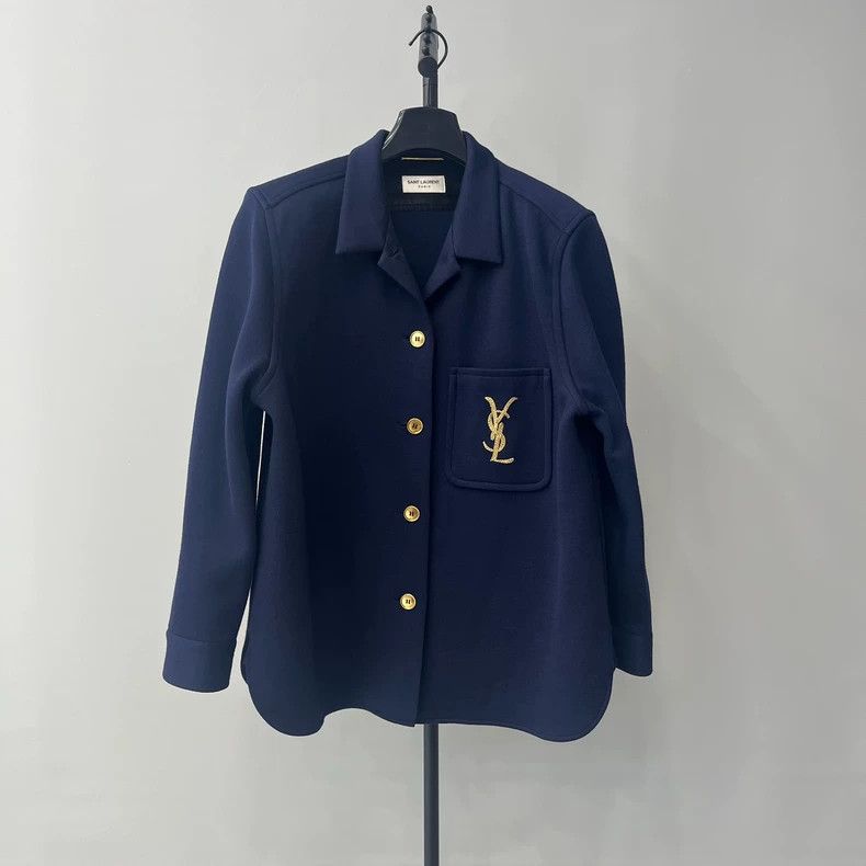 Yves Saint Laurent YSL Wool Embroidered Knit Shirt Size US XXL / EU 58 / 5 - 1 Thumbnail
