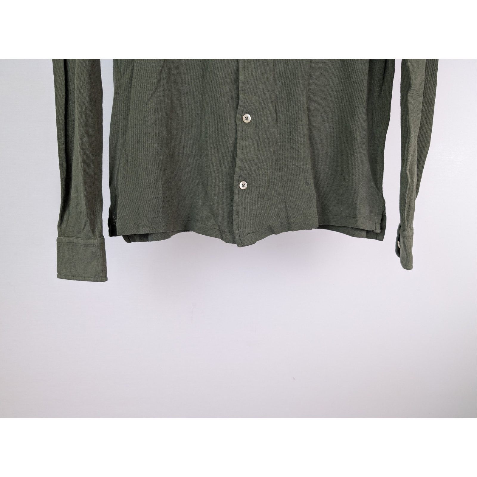 Boglioli o1rshd1 CC20 Cotton French Collar Shirt in Dark Green Size US S / EU 44-46 / 1 - 4 Thumbnail